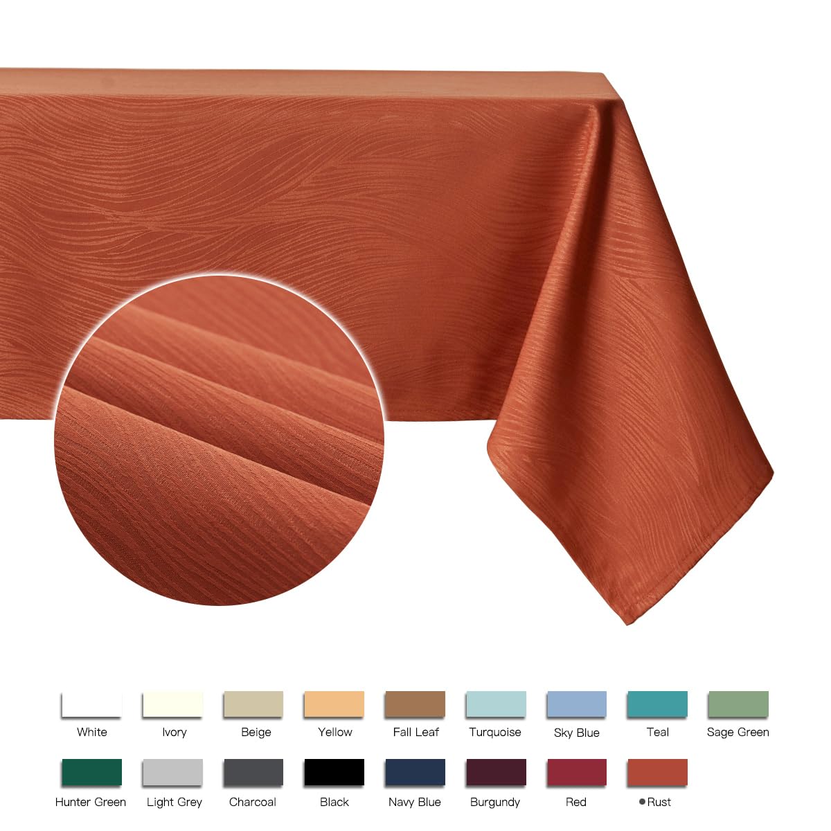 Maxmill Jacquard Tablecloth Swirl Design Spillproof Wrinkle Free Heavy Weight Table Cloth Halloween Decorative Fabric Tabletop F