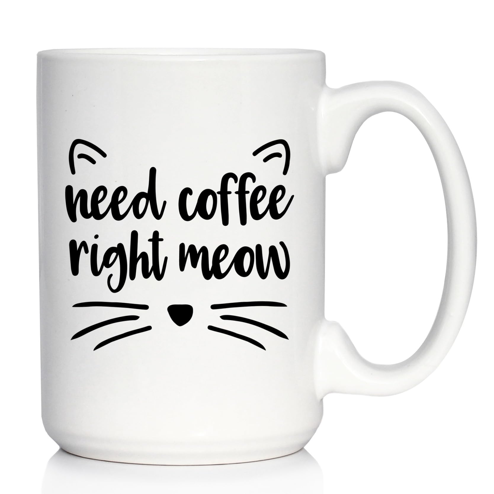 Bevvee Need Coffee Right Meow Ceramic Coffee Mug Cat Gifts  15 oz