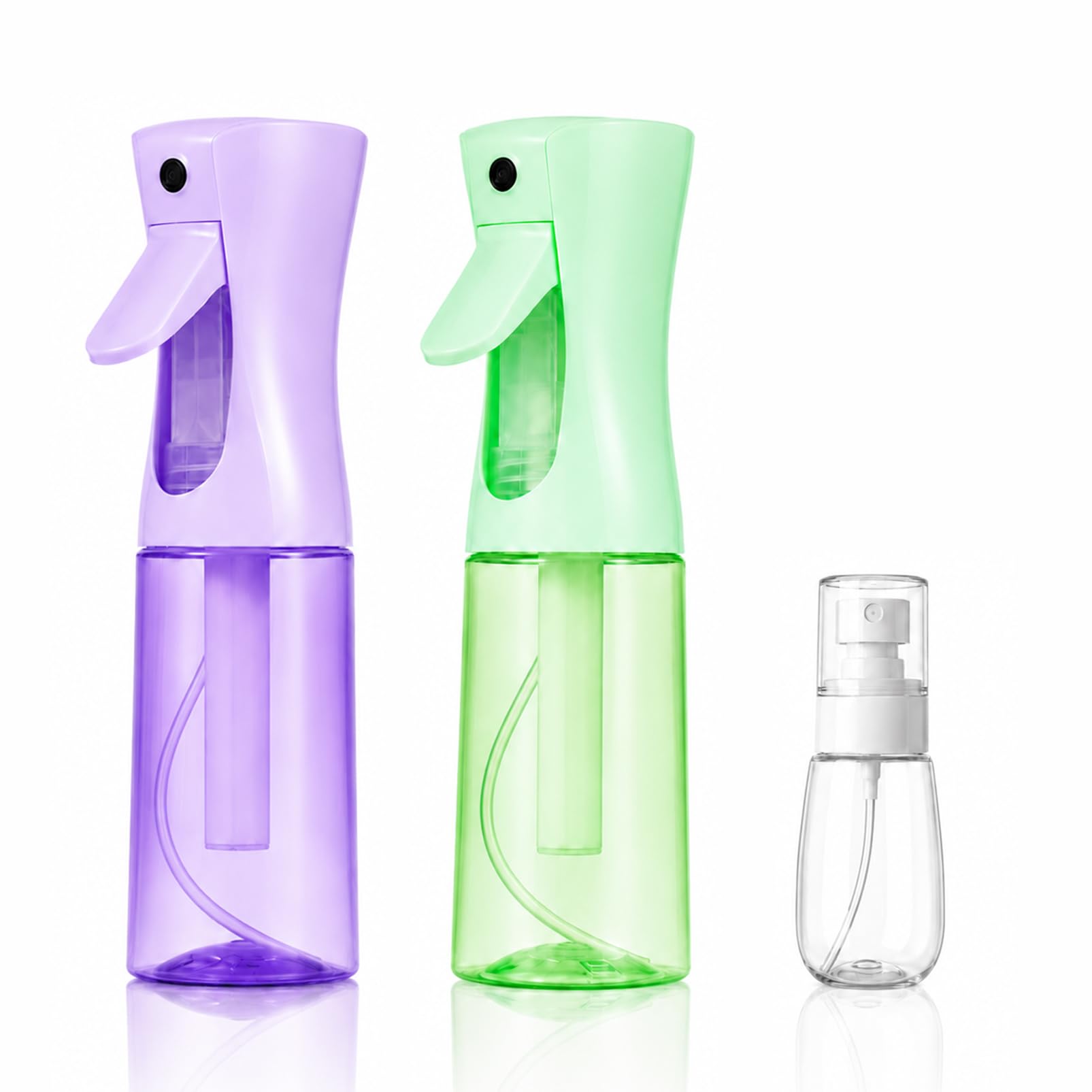 Huixyens 3 PCS Spray Bottles, 2Pack Continuous Spray Bottles,Fine Water Mist Spray Bottles for Hair 6.8 OZ (200 ML) and 1oz 30m