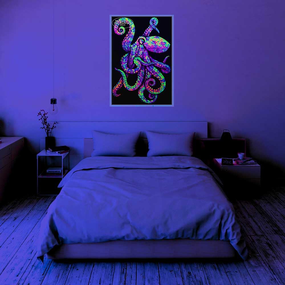 Painted Octopus - Laminated Blacklight Poster - 23.5'' X 35.5''