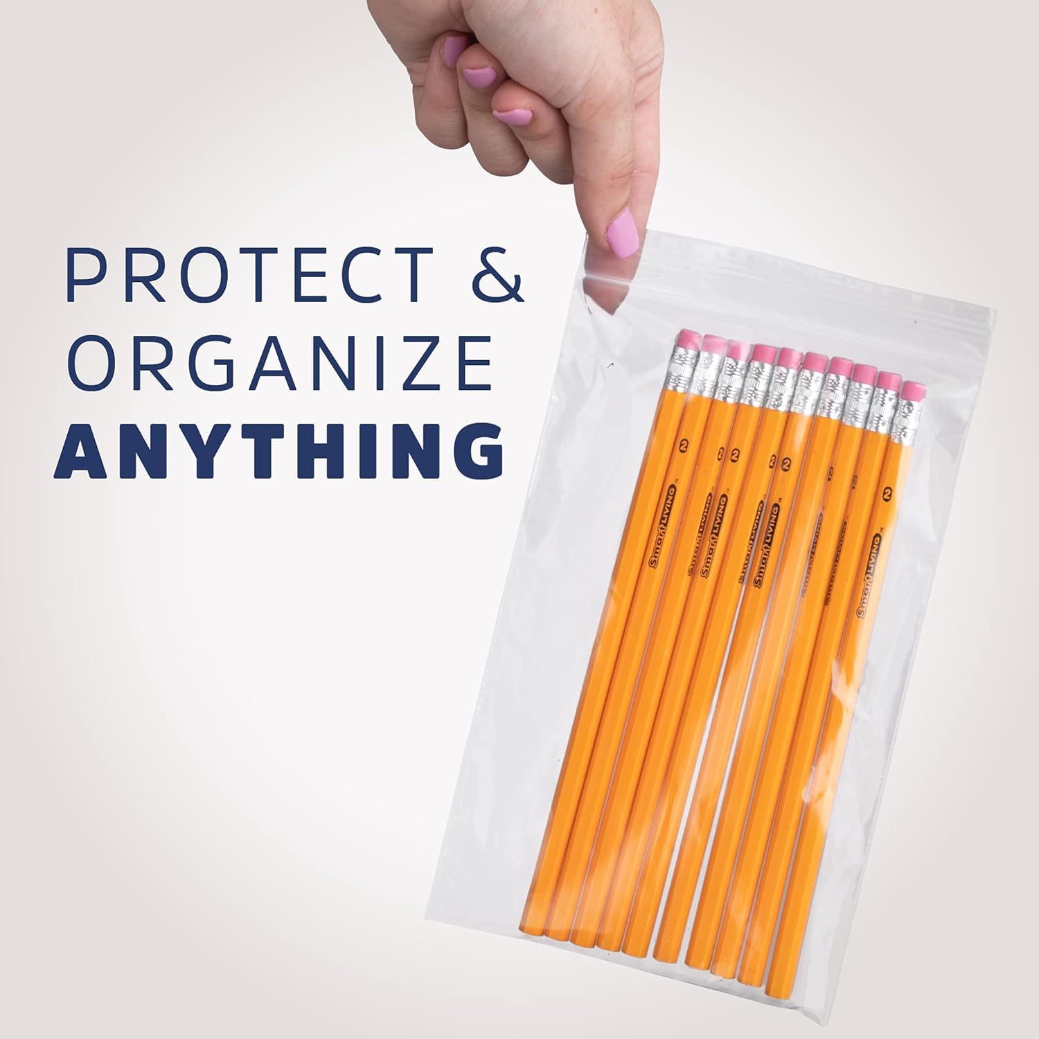 Bvslf Reusable/Resealable Zip Lock Covers Pouch Bags, 8 X 10 Inches, 100 Pieces (Transparent)