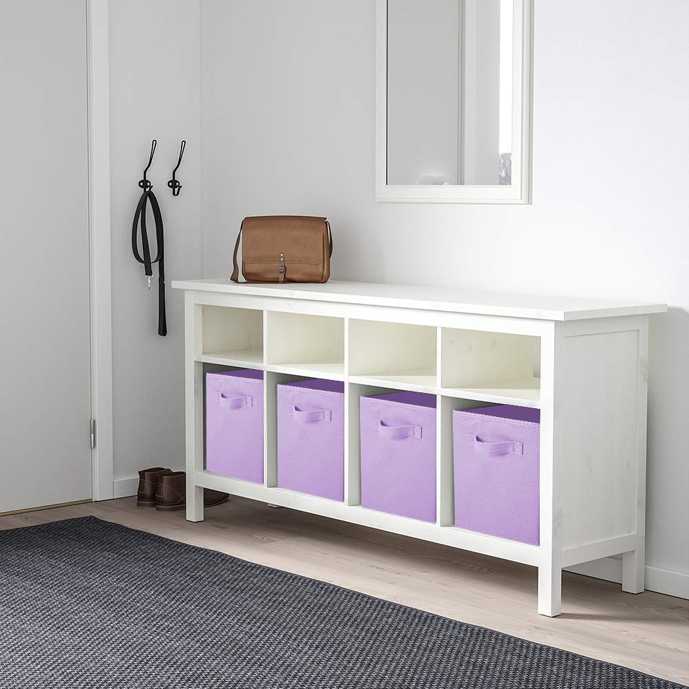 ShellKingdom Storage Bins  Foldable Fabric Storage Cubes And Cloth Storage Organizer Drawer For Closet And Toys Storage 2 Pack(Lavender)