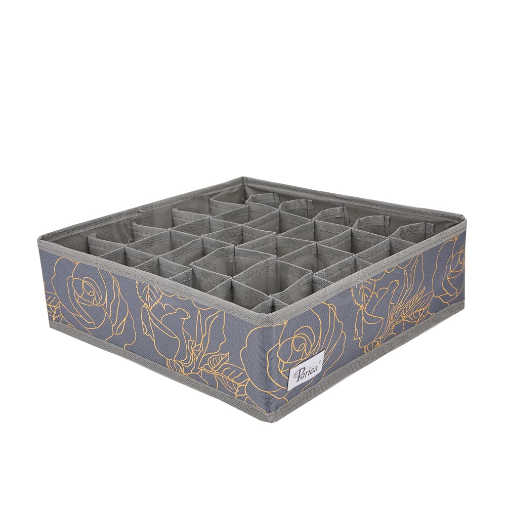 Periea Drawer Organizer Bedroom Underwear 30 Cell 'Fosy' (Premium, Metallic Floral)
