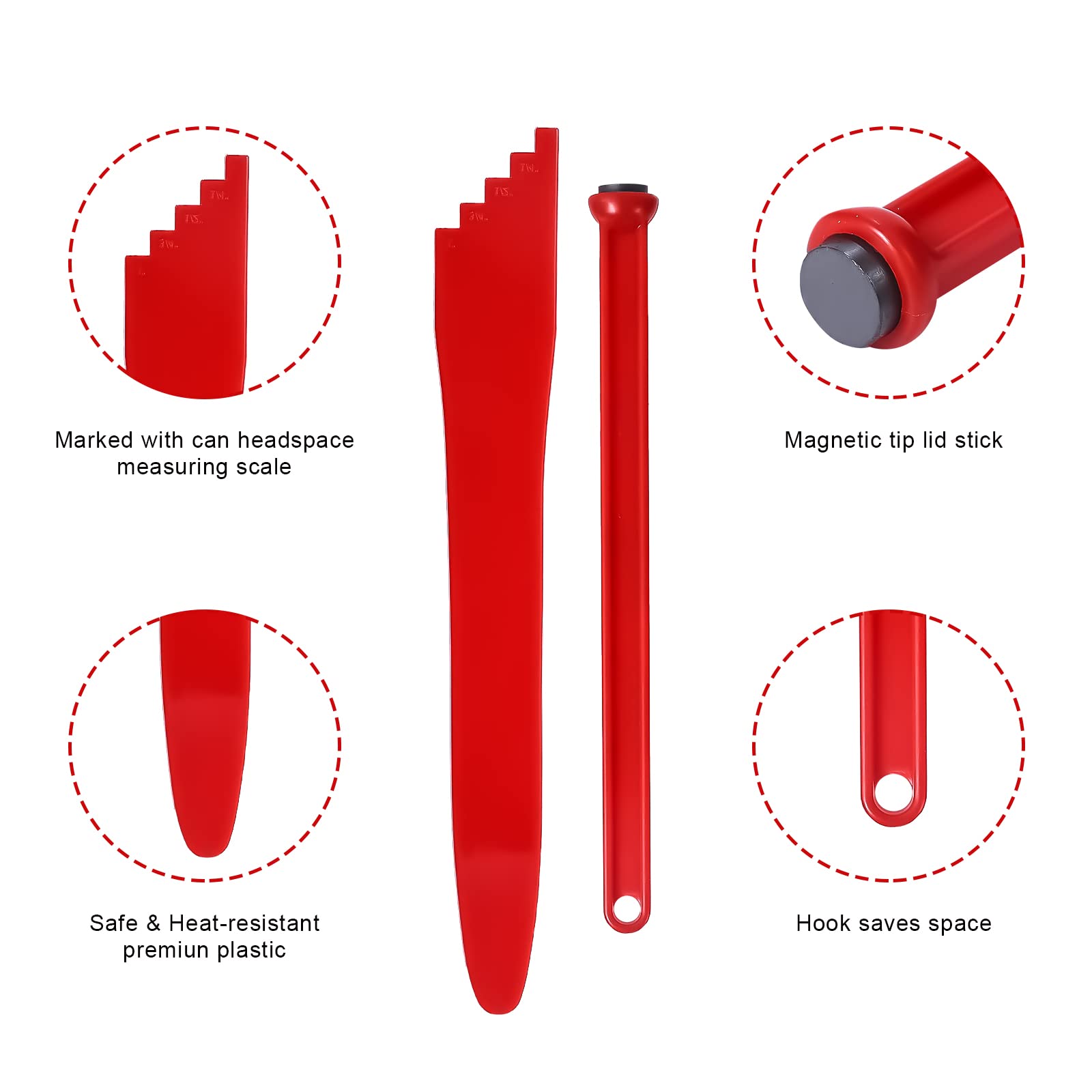 Savita 4Pcs Canning Kit, 2Pcs Magnetic Can Lid Lifter 2Pcs Bubble Remover Tool Canning Bubble Popper For Canning Tools Preservin