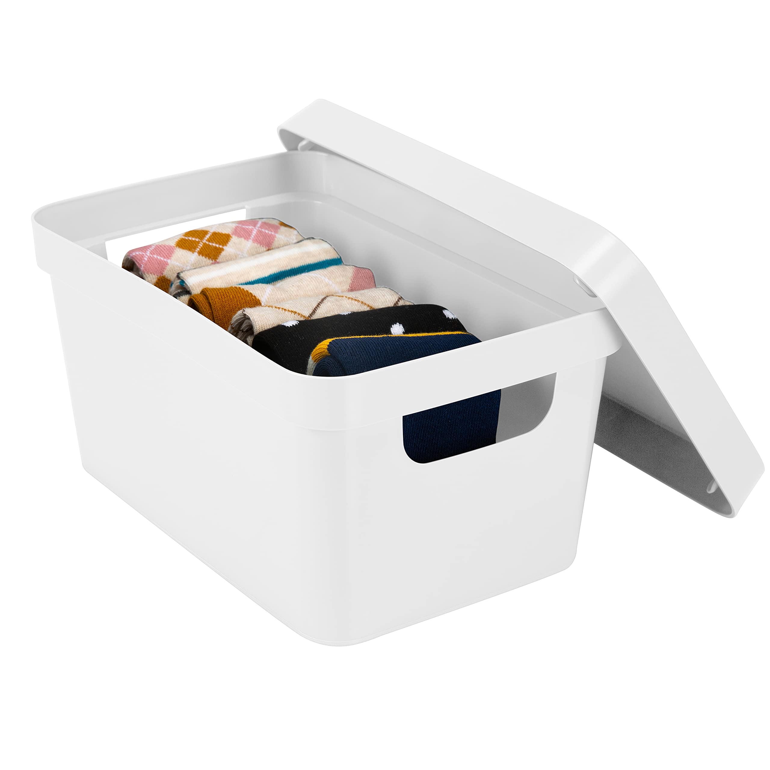 Simplify Small Vinto Storage Box | Click Tight Lid | Dimensions: 9.76'' X 6.69'' X 4.84'' | Stackable | Home Organization | 2 Ha