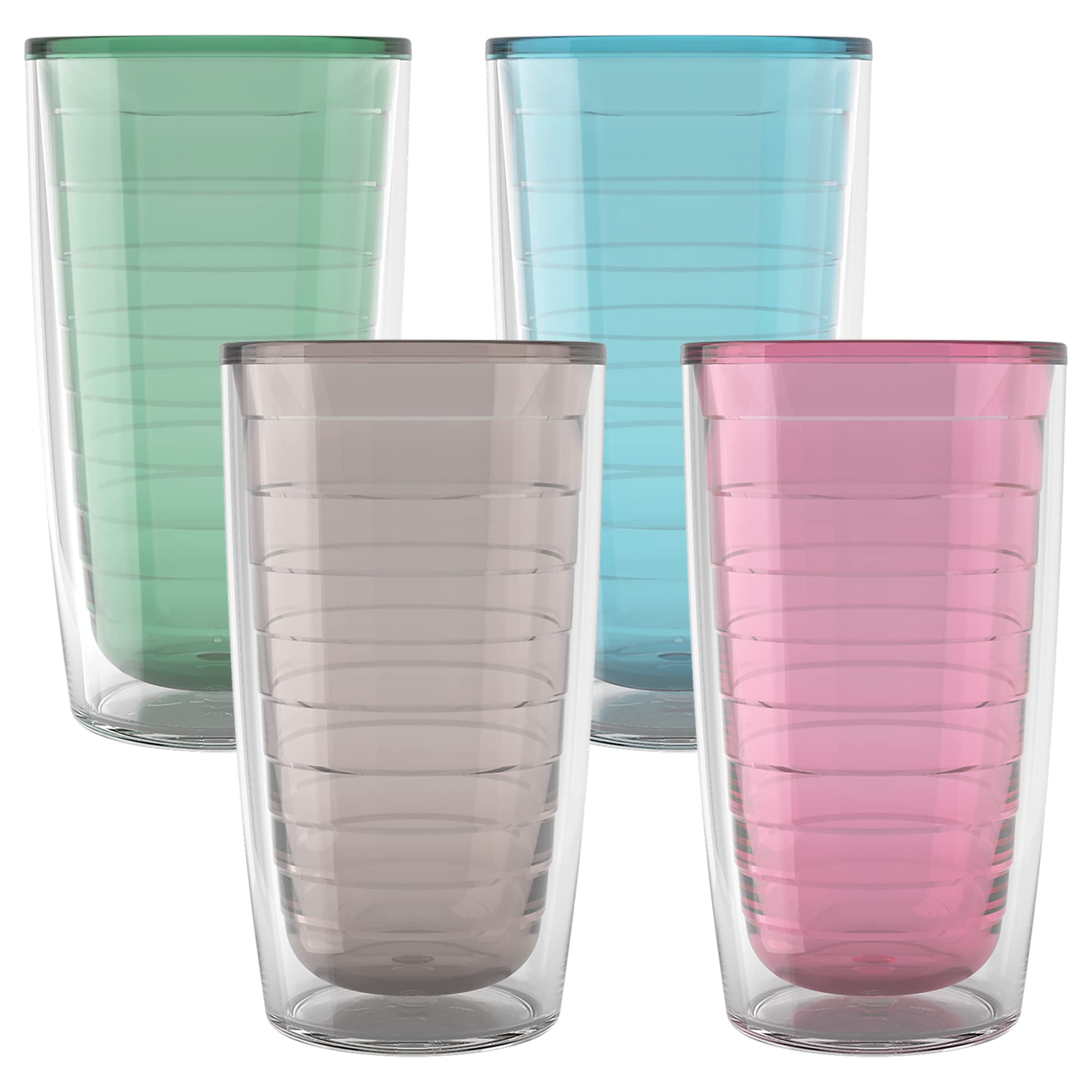 Tervis Clear & Colorful Tabletop  Bayou View Collection Made in USA Double Walled Insulated Tumbler Travel Cup Keeps Drinks Col
