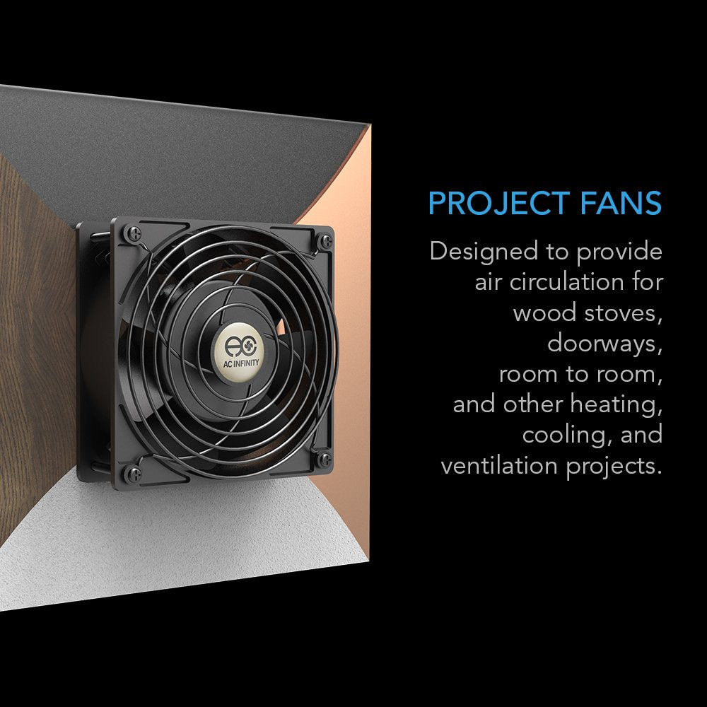 AC Infinity AXIAL S1225D, Dual 120mm Muffin Fan with Speed Controller, UL-Certified for Doorway, Room to Room, Wood Stove, Firep