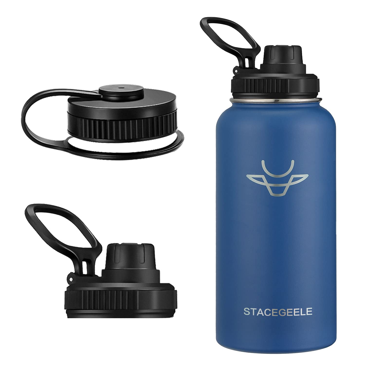 Stacegeele Insulated Vacuum Water Bottle With Spout Lid & Screw On Top | Stainless Steel Flask For Kids Leak Proof Lightweight E