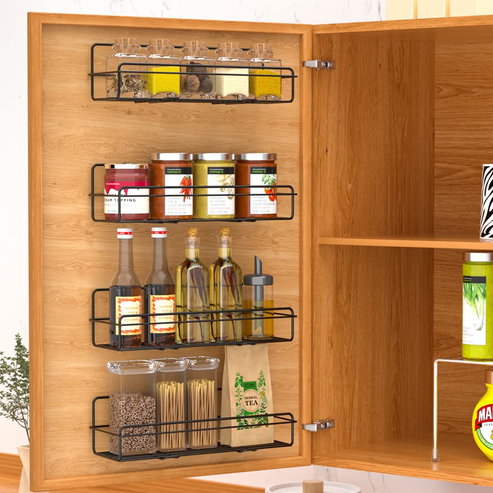 WEJIPP Spice Rack Holders Organizer for Wall Mount,Hanging Spice Shelf Storage Racks Seasoning Organizer Extra Storage for Kitch