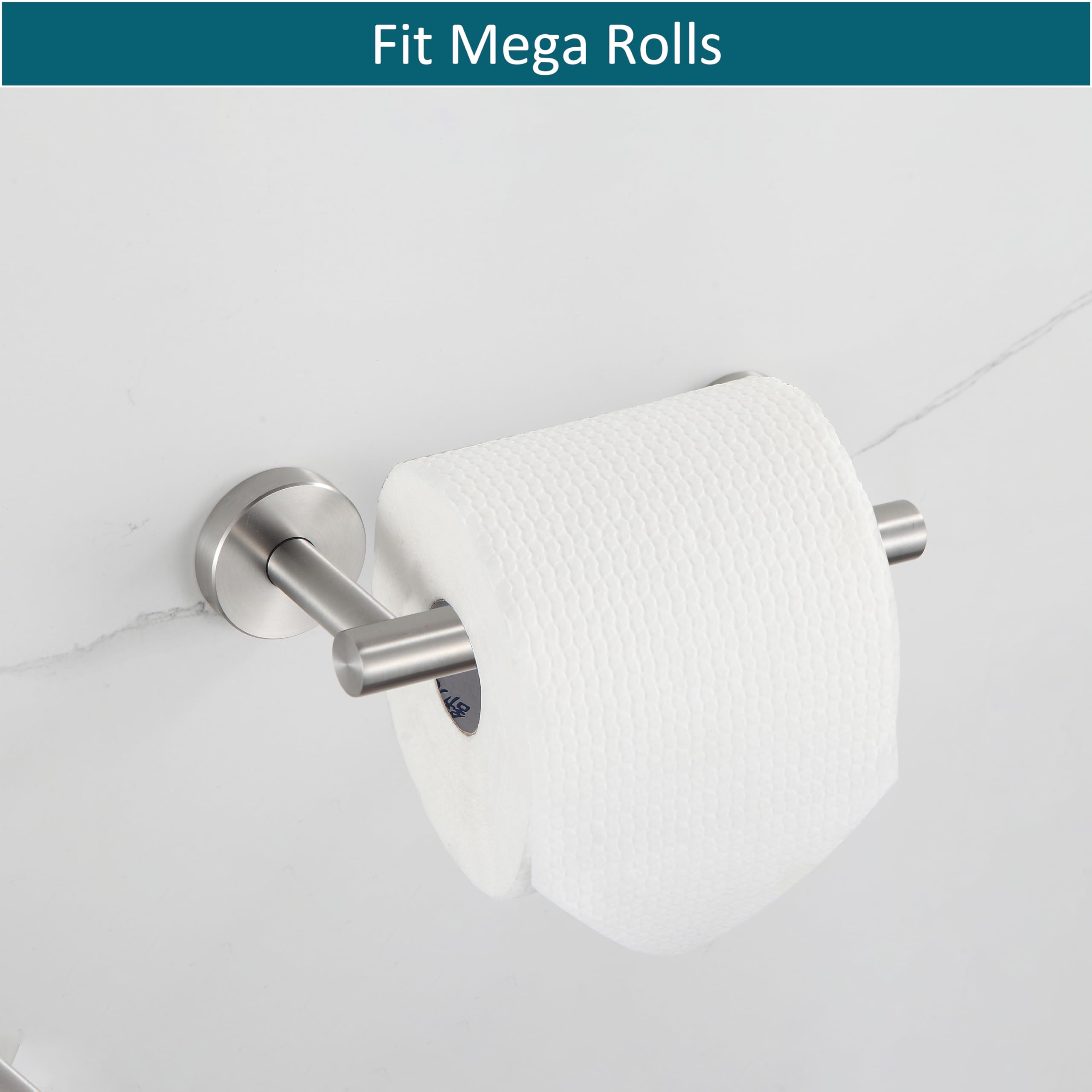 Bvl Toilet Paper Holder Brushed Nickel Wall Mount Stainless Steel 304 Large Mega Roll