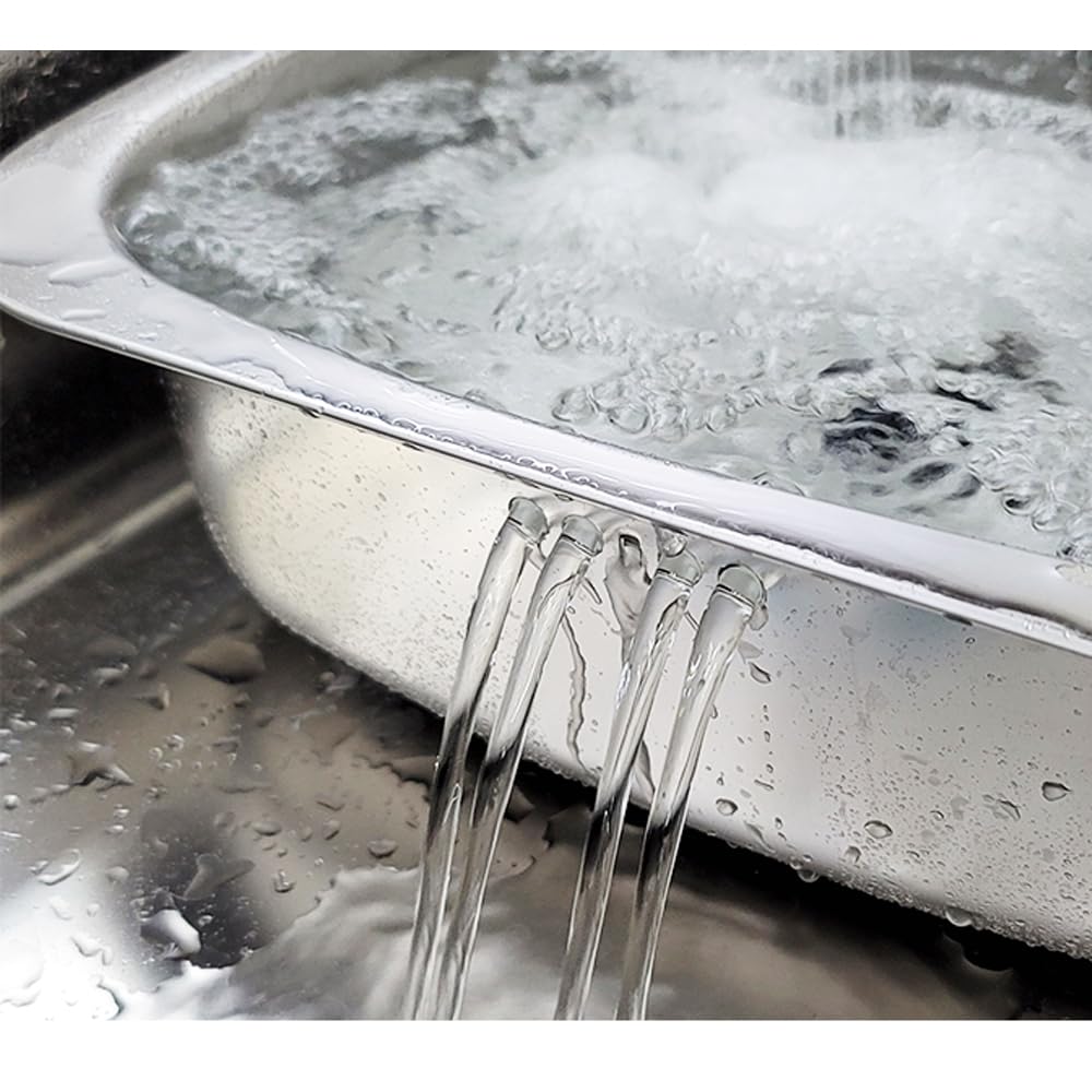 Wanang Stainless Steel Washing-Up Bowl Multi-Purpose Dish Tub For Sink/Wash Basins/Dishpan For Sink (Waterspout Type)