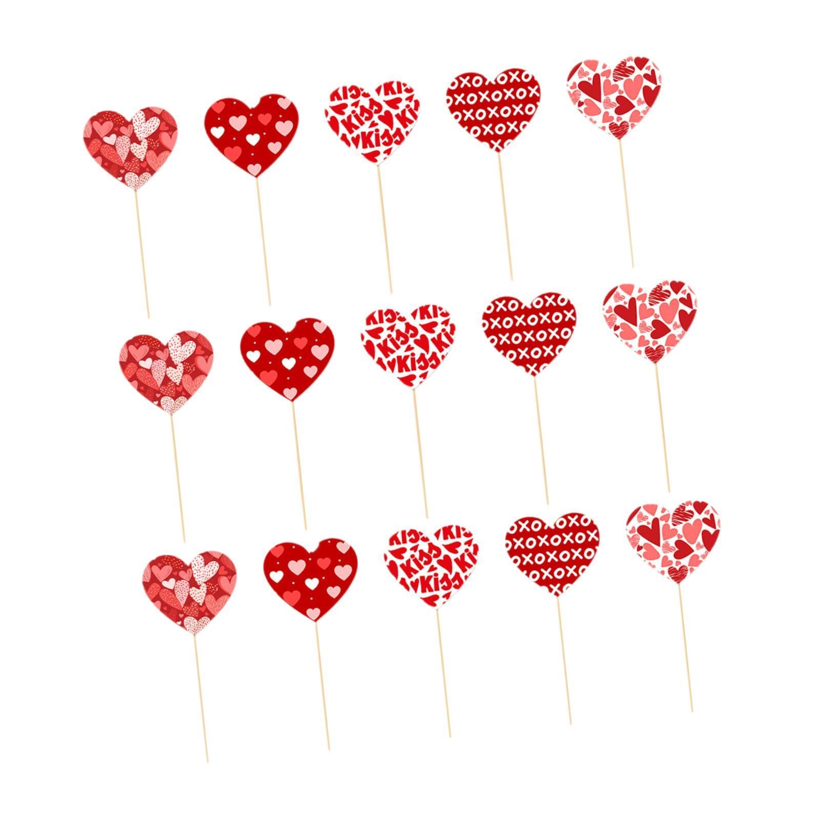 HEAVENGLOW 15 Pieces Valentines Centerpiece Sticks for Table Centerpieces Wedding Home A