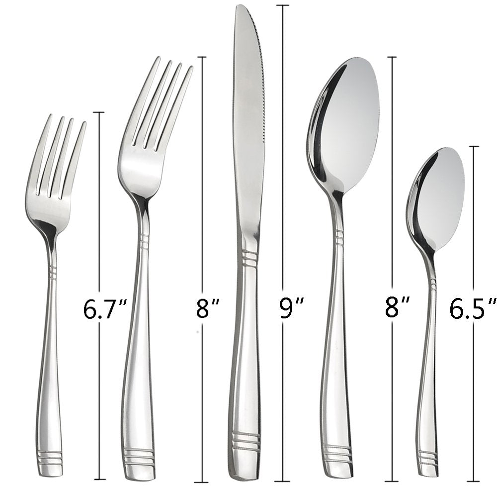 Obstnny Stainless Steel Silverware Service For 6, 30 Pieces
