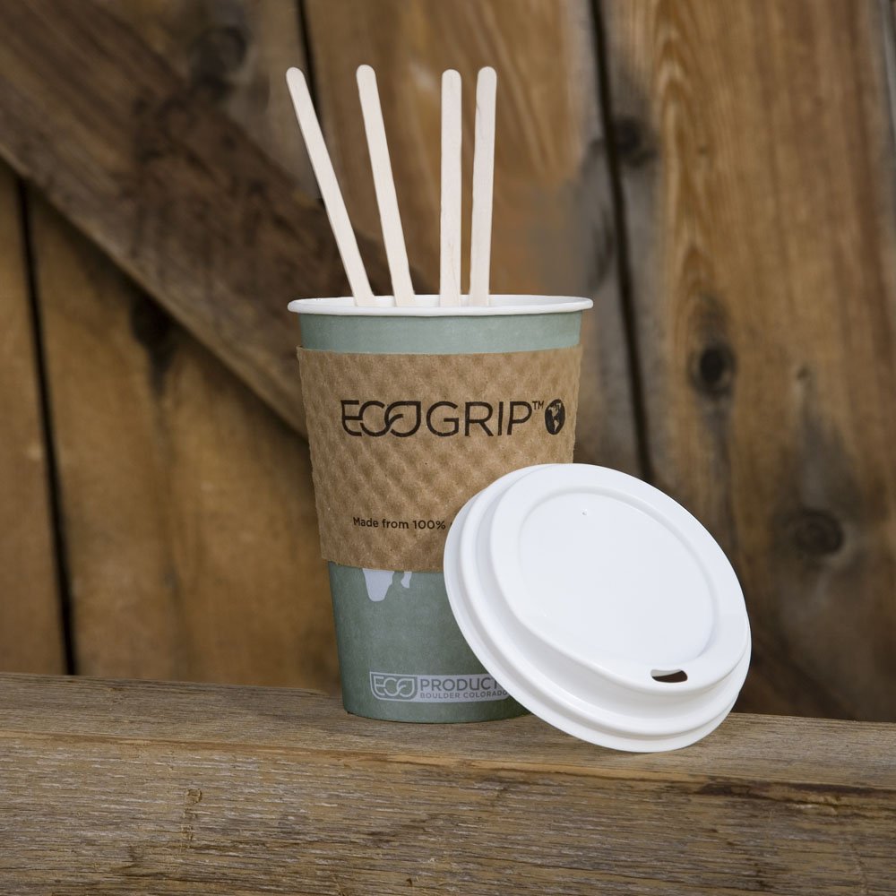 Eco-Products Disposable Hot Coffee Cup Lid, Eco-Friendly Compostable Cup Sip Lid, Lid For 10-20 Oz, Case Of 800