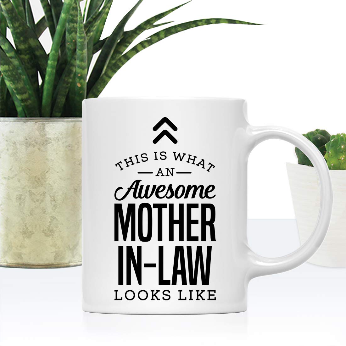 Andaz Press 11oz. Ceramic Coffee Tea Mug Gift, This is What an Awesome Mother-in-Law Looks Like, 1-Pack, Birthday Gift Ideas Cow