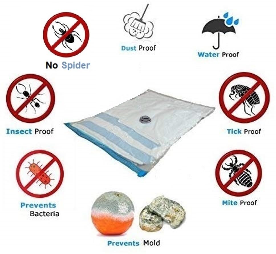 5 Pack Extra Jumbo Vacuum Storage Bags (51''X47''In)