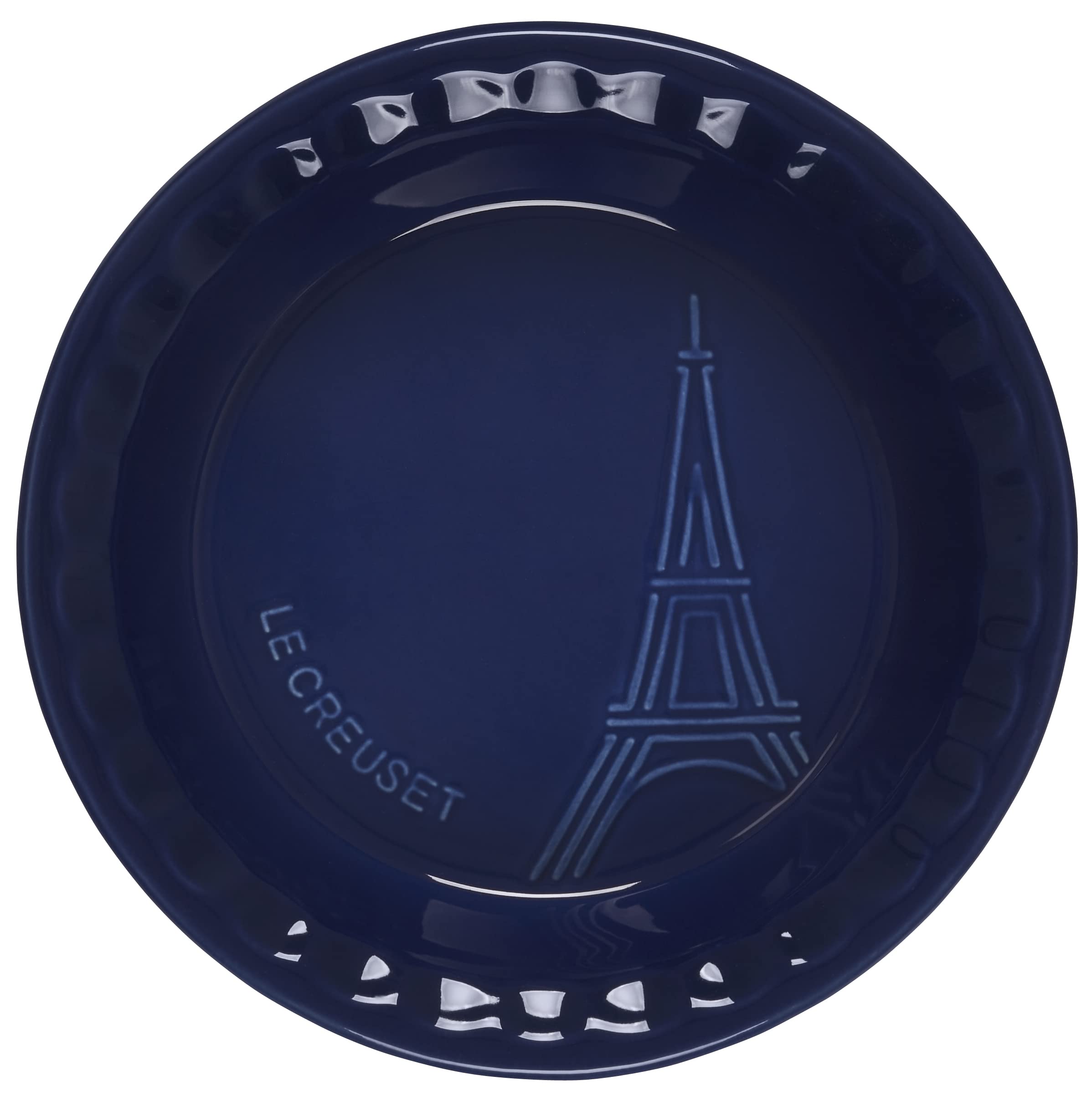 Le Creuset Eiffel Tower Collection Stoneware Pie Dish, 9'', Indigo
