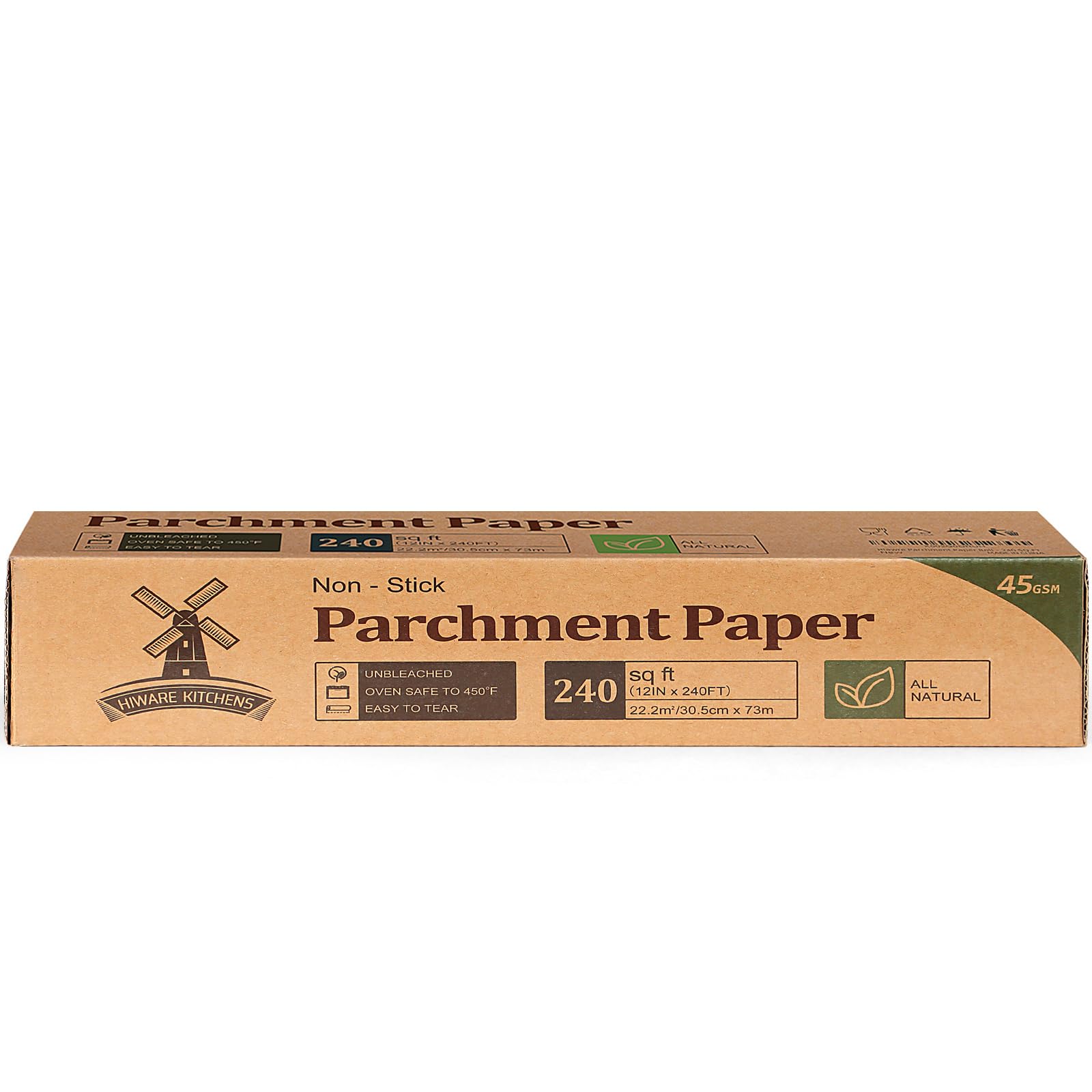 Unbleached Parchment Paper For Baking, 12 In X 240 Ft, 240 Sq.Ft, Baking Paper, Non-Stick Parchment Paper Roll For Baking, Cooki