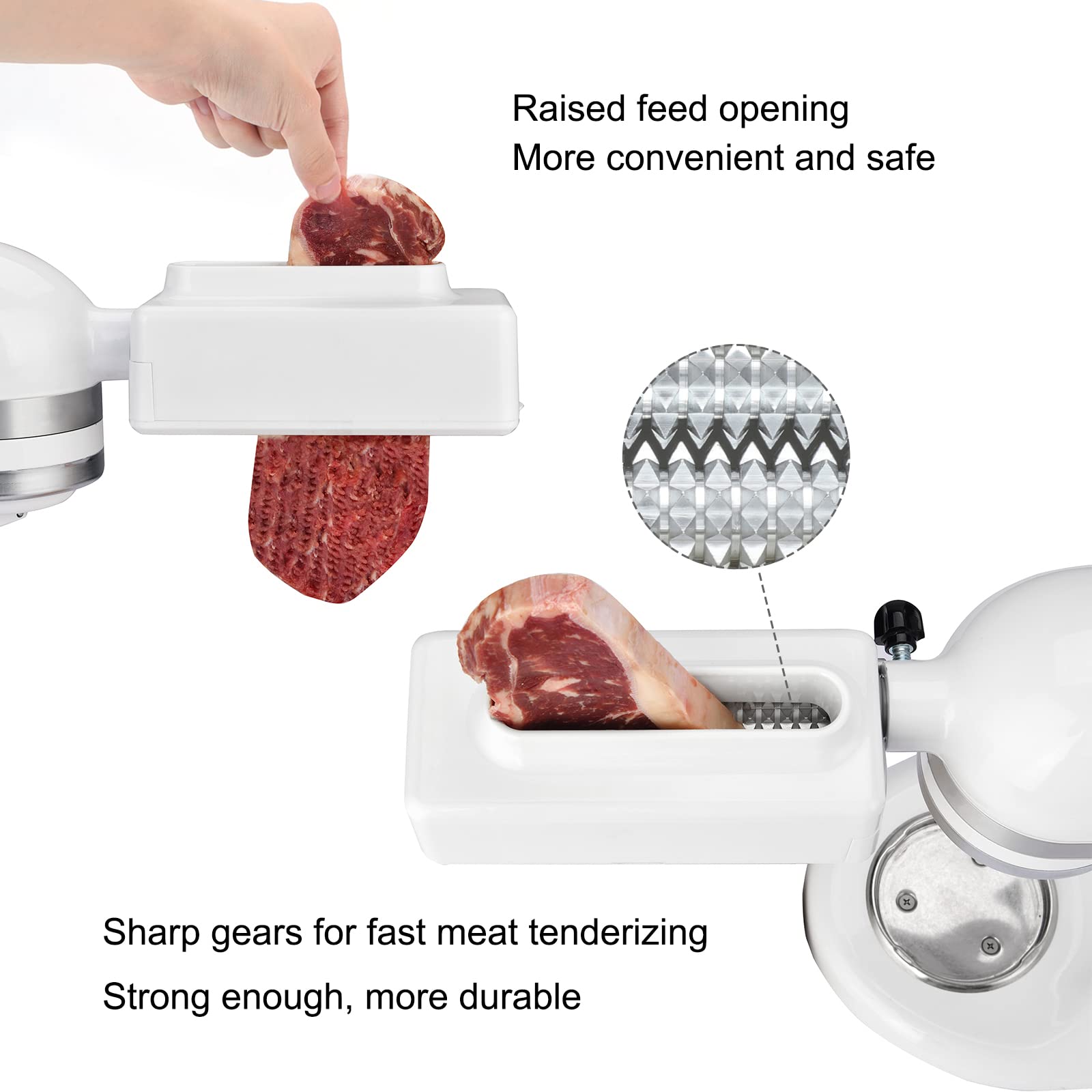 [Upgrade] Meat Tenderizer Attachment For All Kitchenaid Household Stand Mixers- Mixers Accesssories Meat Tenderizers No More Jam