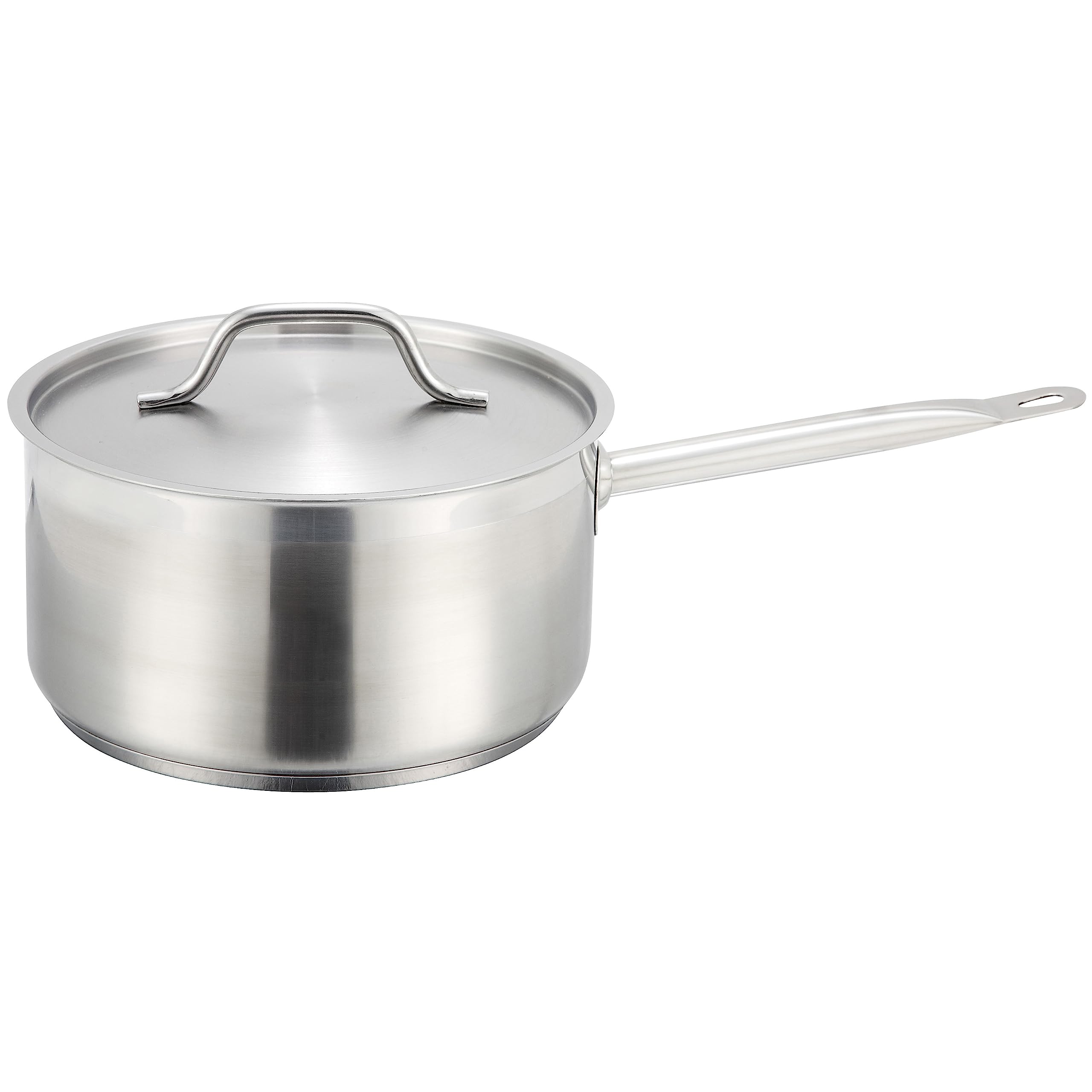Winco Heavy-Duty Stainless Steel Sauce Pan with Cover, 6 Quart