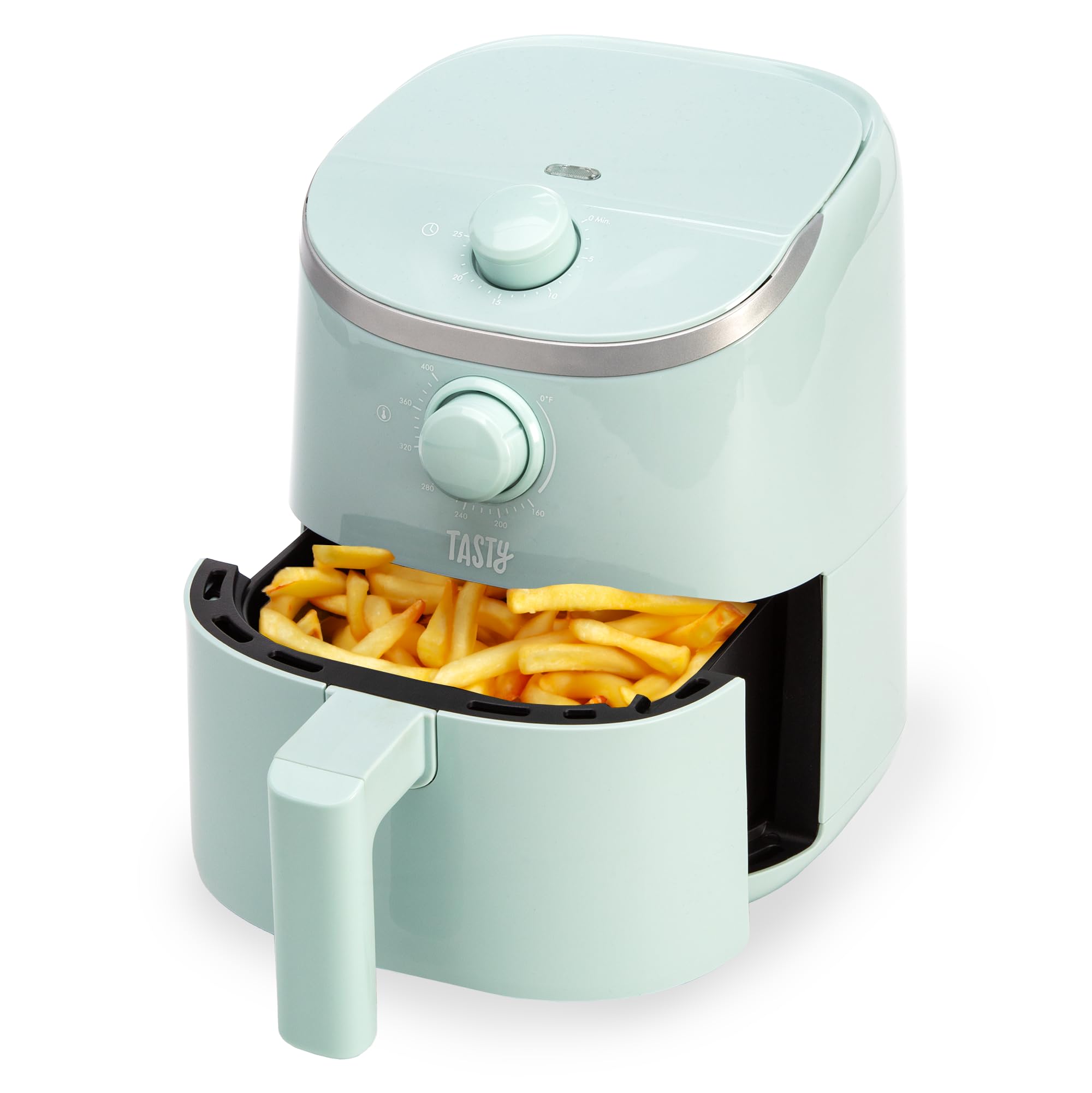 Tasty Personal Air Fryer, Healthier Meals in Minutes, Adjustable Temp Control up to 400F, Easy-to-Use Design, Nonstick Basket an