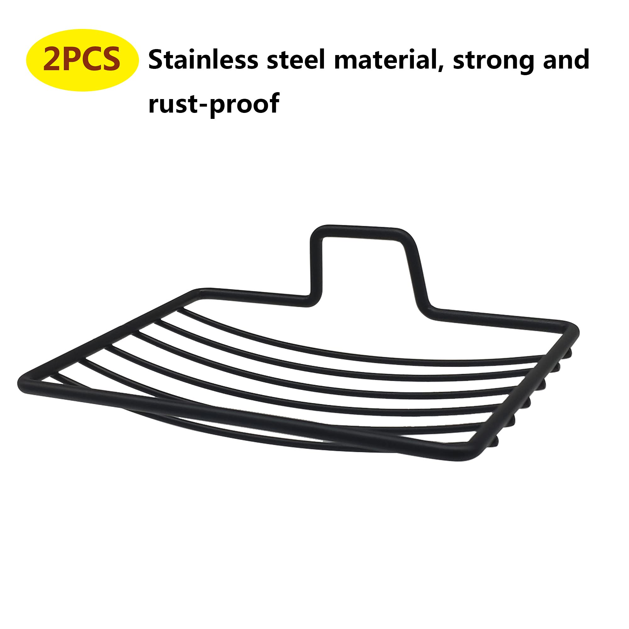 Stainless Steel Bar Soap Dish, Draining Soap Holder For Shower Bathroom Tub Kitchen Sink-Black 2Pcs