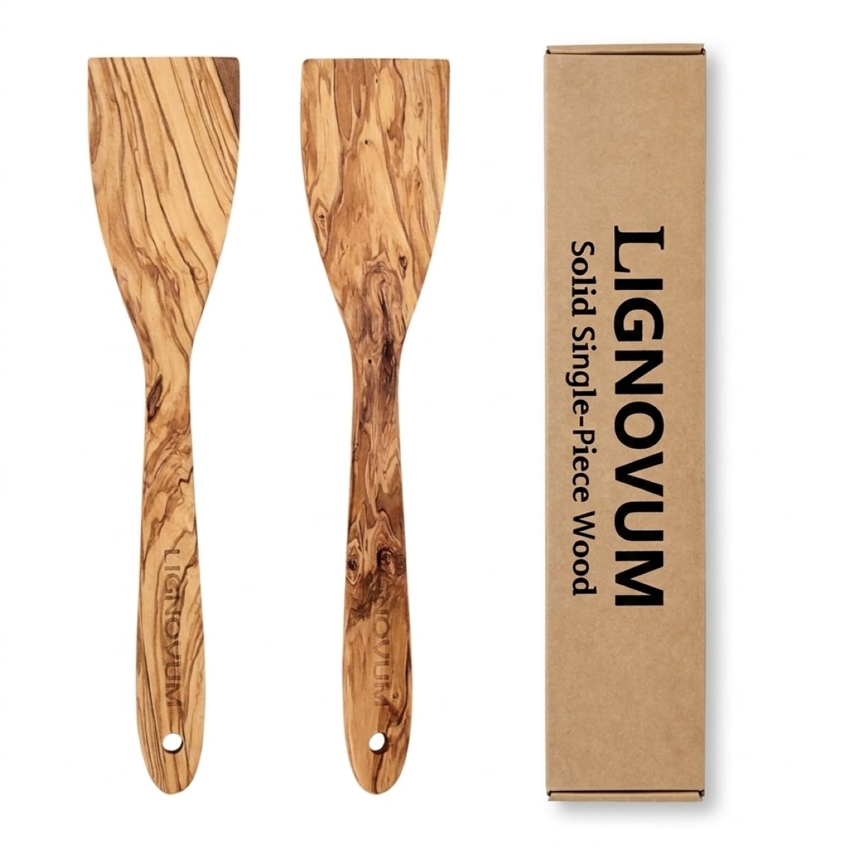 LIGNOVUM 13.8Olive Wood Spatulas, Include Wood Rescue Kit,No Lacquer