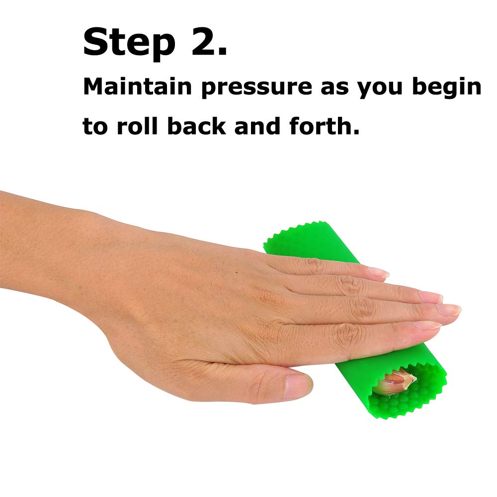 [Upgraded Version] Maxracy 2 Set Peeler Silicone Easy Roll Tube Useful Garlic Odorfree Kitchen Tool (Yellow,Green)