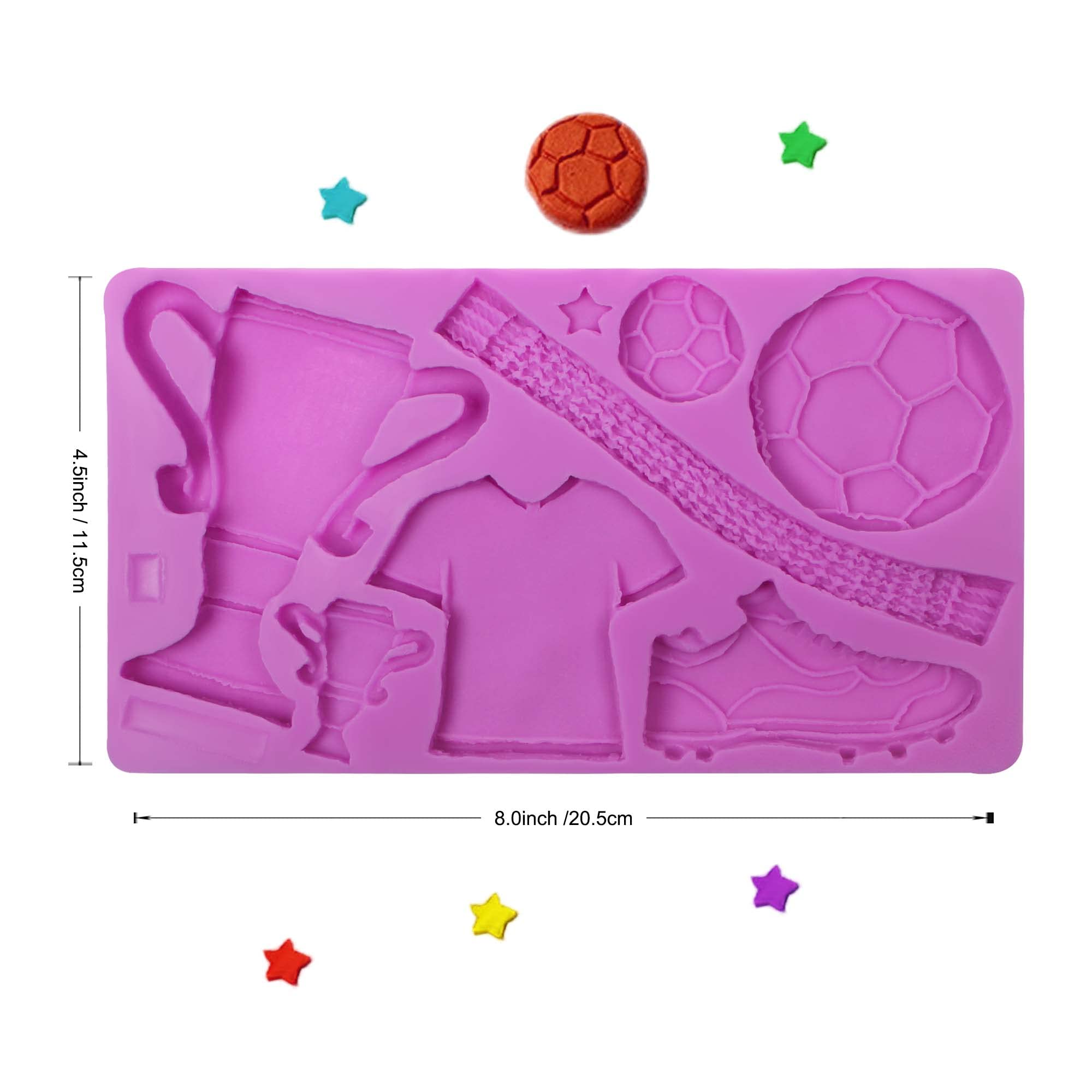 Football Theme Fondant Molds, Large Soccer Shoes Silicone Mold, Jersey Trophy Chocolate Mold For Cake Decoration Cupcake Topper