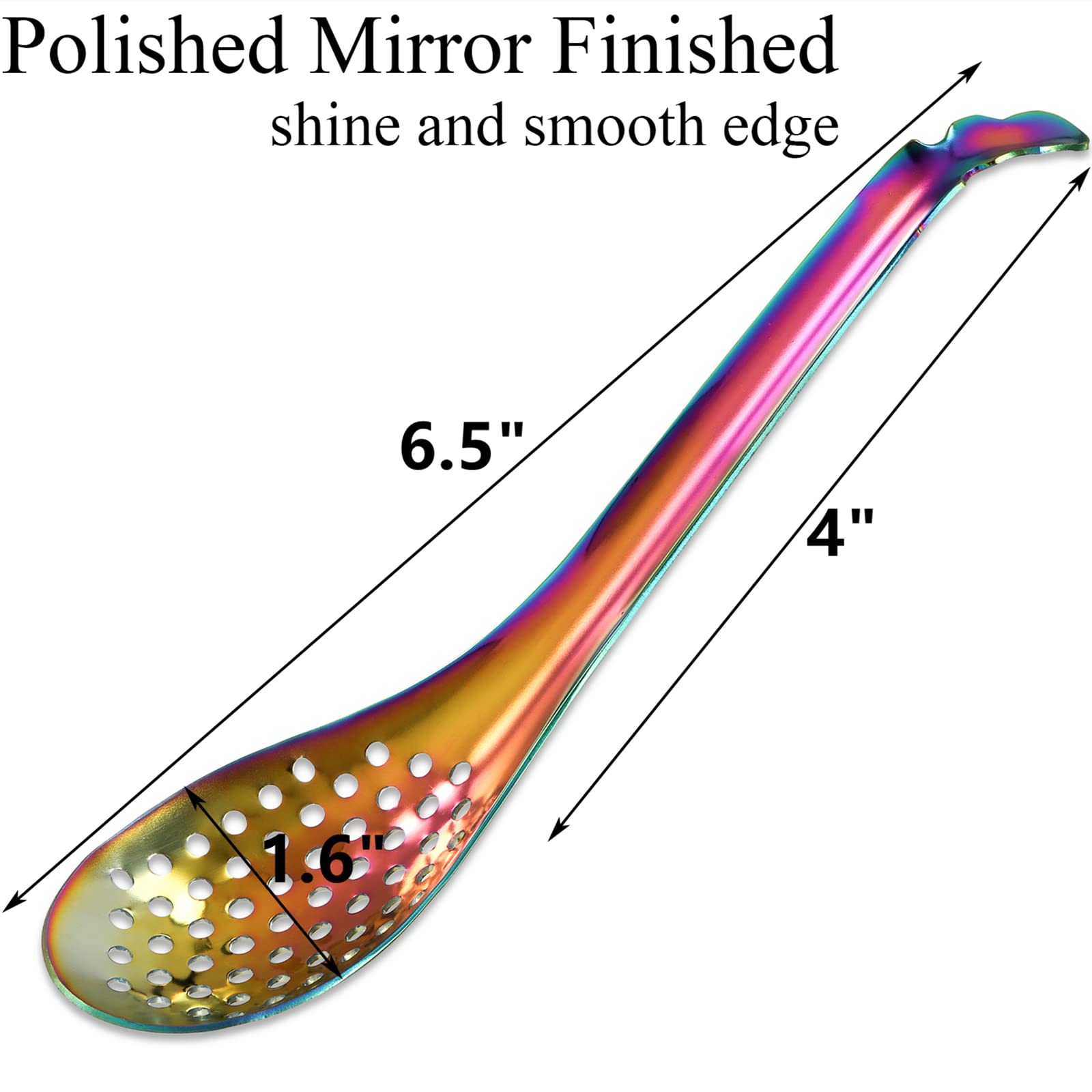 Deayou 10 Pcs Slotted Serving Spoons, 18/10 Stainless Steel Perforated Spoon, 6.5'' Spherification Spoon, Small Plating Spoon Fo