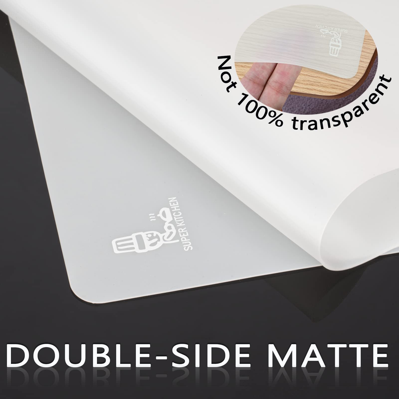 Thick Silicone Counter Mat Large Set Of 2, Heat Resistant Mat For Kitchen Table/Countertop Protector/Non Stick Pastry Baking Mat