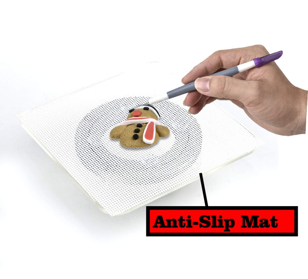 7'' Clear Cookie Decorating Turntable With Non-Slip Mat, San Sop Acrylic Bearing Base With Square Clear Top,Icing Your Cookies &