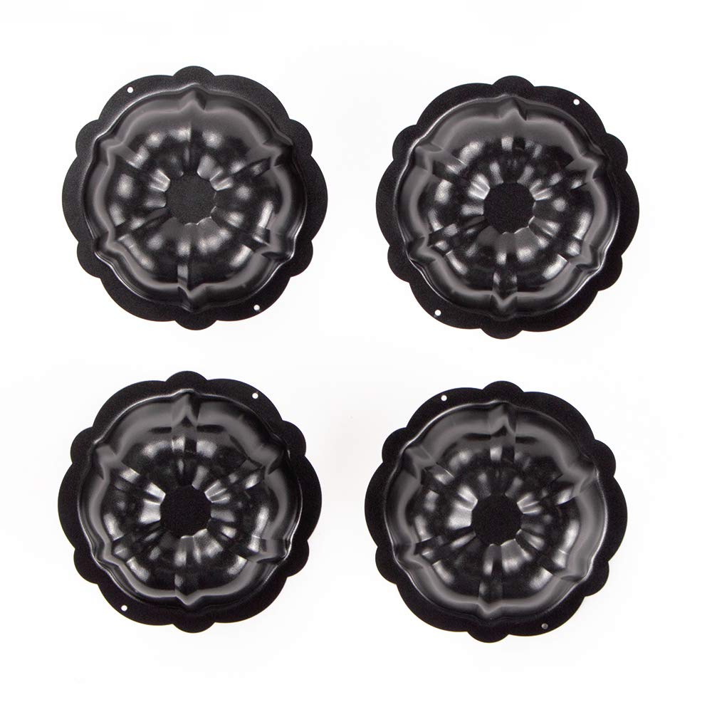 Webake Mini Cake Pan Nonstick Fluted Cake Pan 4 Inch Carbon Steel Baking Cup Mold For Buntcake, Bavarois, Brownie, Cupcake, Pudd