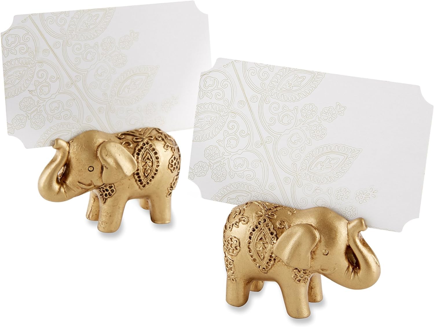Kate Aspen Lucky Golden Elephant Place Card Holders, Photo Holders, Party Favors, Indian Wedding Decorations, Placecards, Place 