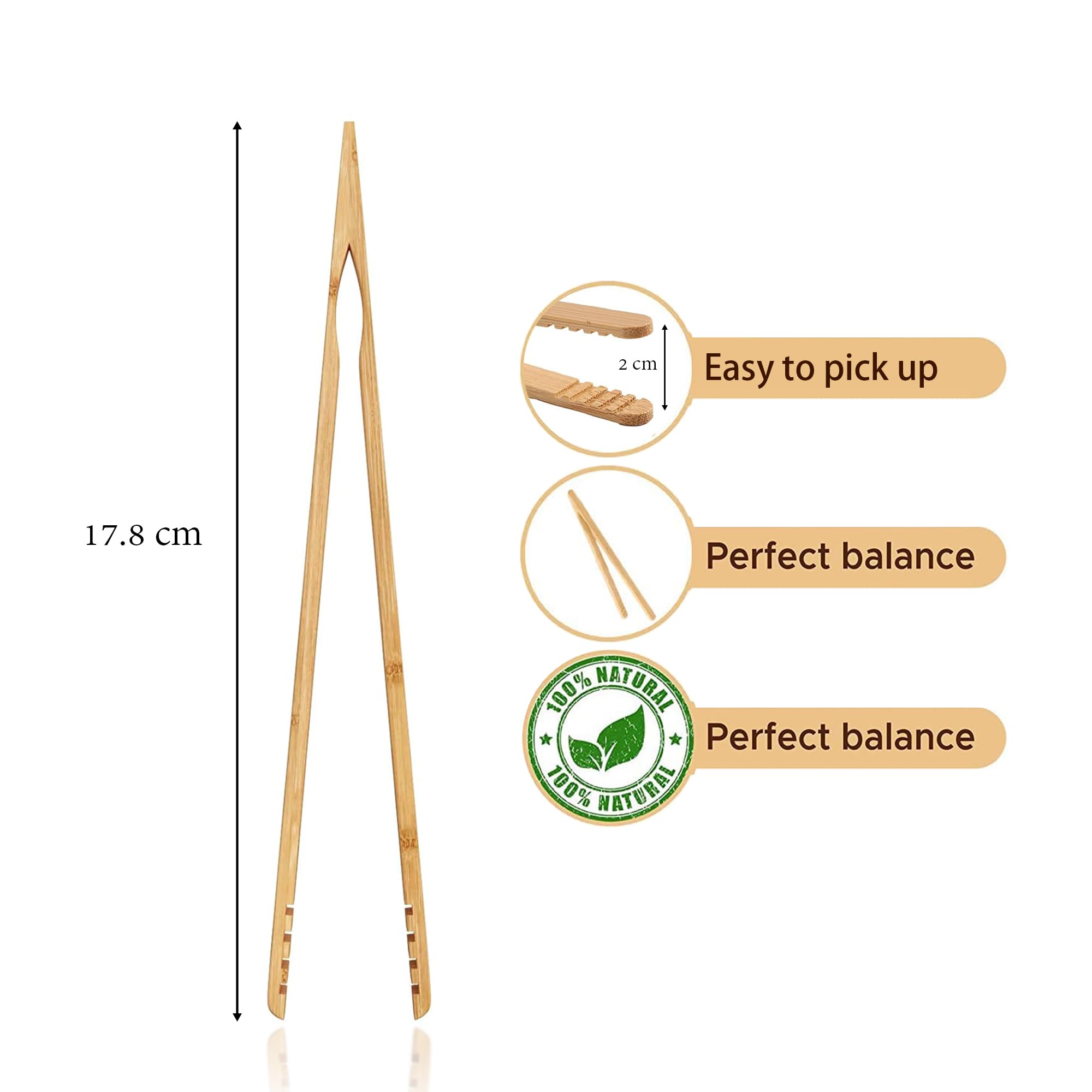 Renext Bamboo Toast Tongs Wooden Toaster Kitchen Tongs Fruit Clip For Toast Fruits Bread Pickles