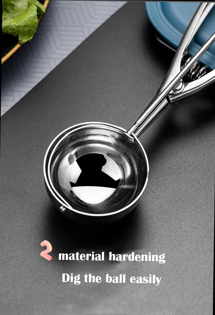 Medium Cookie Scoop, 2.8 Tbsp / 42 Ml / 1.4 Oz,2 Inches / 5 Cm Ball, 18/8 Stainless Steel,Secondary Polishing, Ice Cream Scoop,D