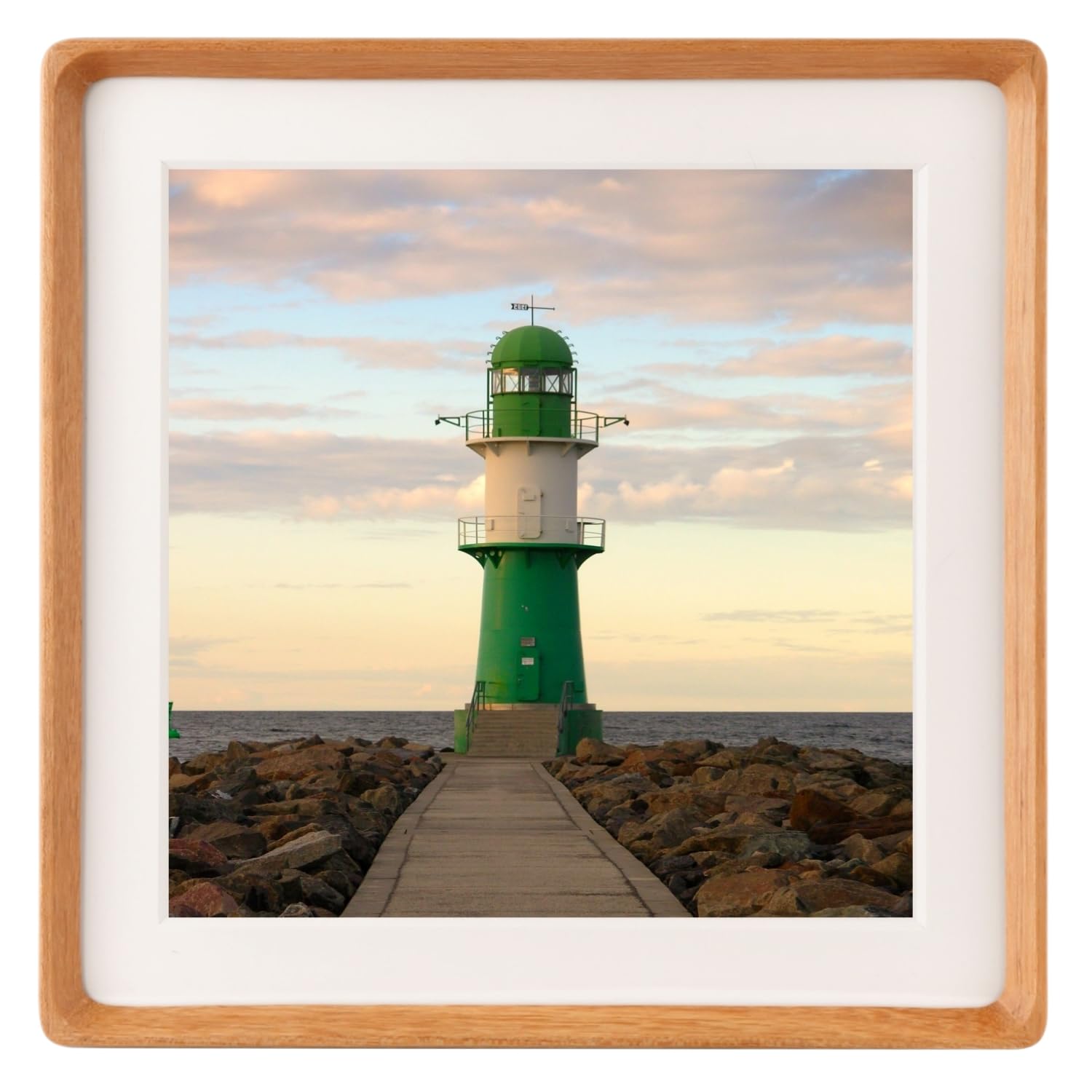 Zibrelte Natural 8x8 Picture Frames Wood with 6x6 Mat,Square Wall Photo Frames 8 x 8 Made of Solid Teak Wood for Tabletop Galler