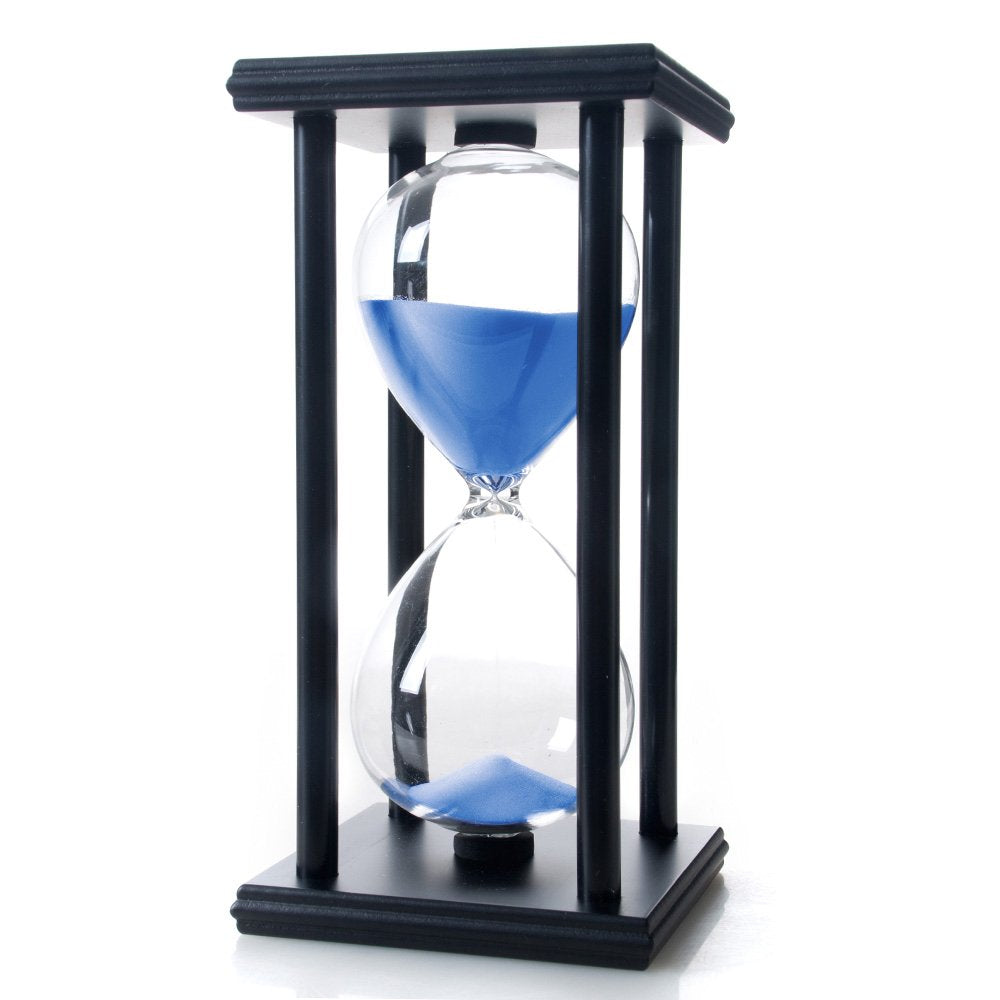 Bellaware 60 Minutes Hourglass, Wood Sand Timer, Blue