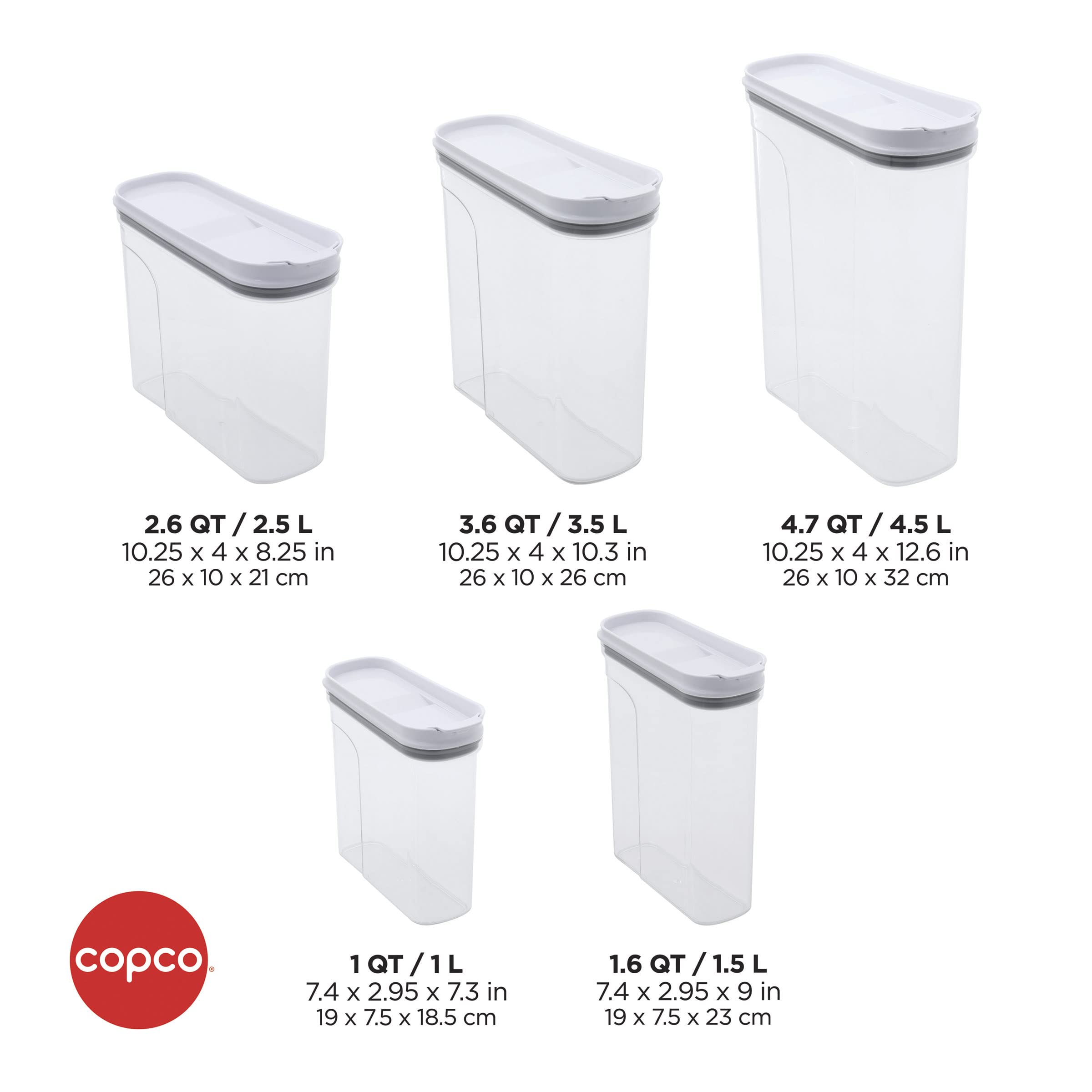 Copco Cereal Storage Container, 4.75-Quart, Clear