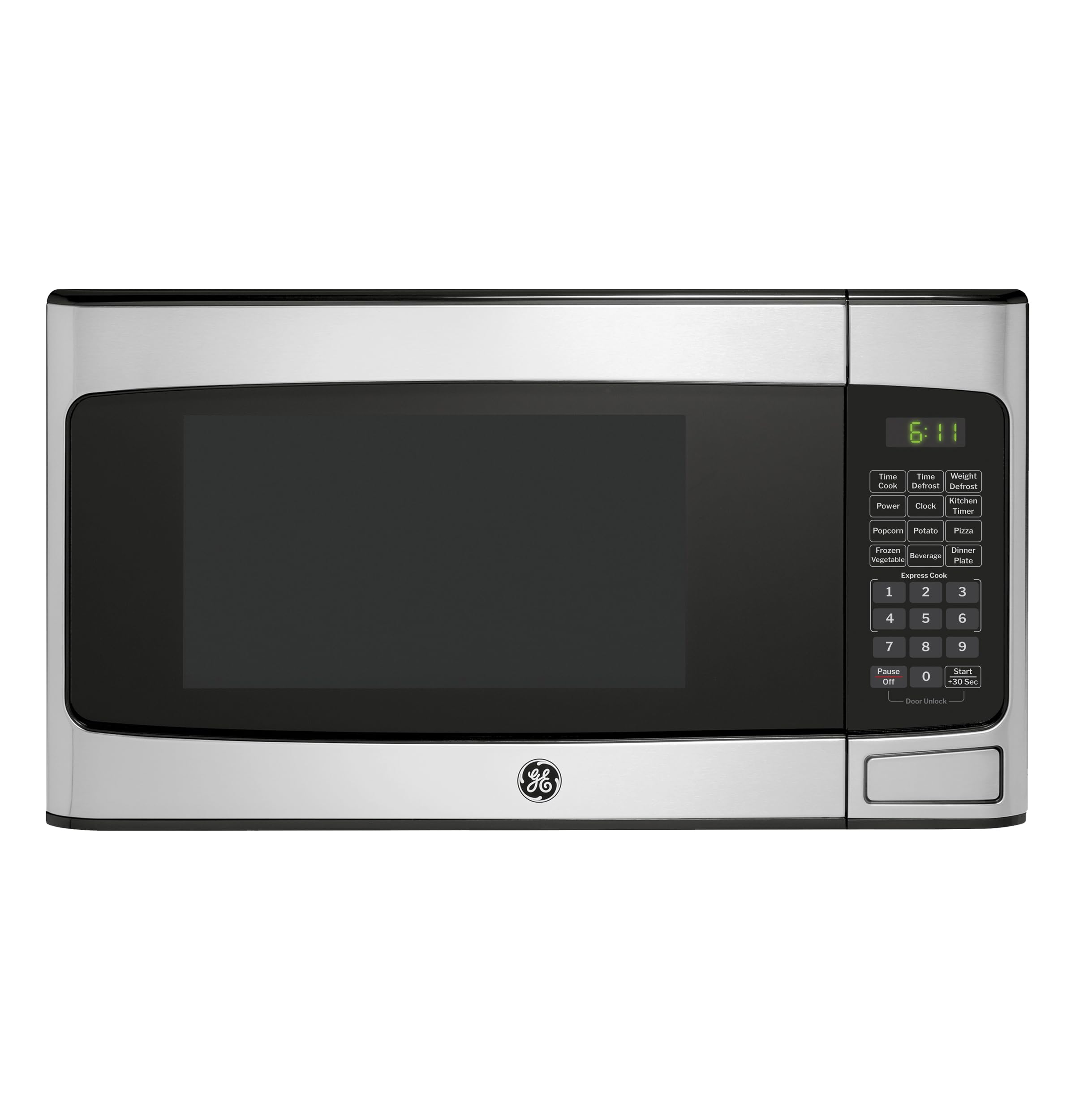 GE GCST11X1WSS Microwave Oven, 950-watt 6 Auto Cooking Settings, Kitchen Essentials for The Countertop, Dorm Room or Apartment, 