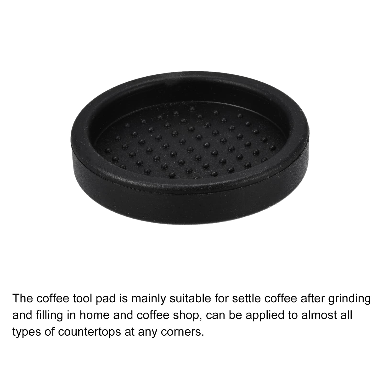 Meccanixity Silicone Gel Coffee Tamper Mat 2.5 Inch Id For Home Kitchen Black
