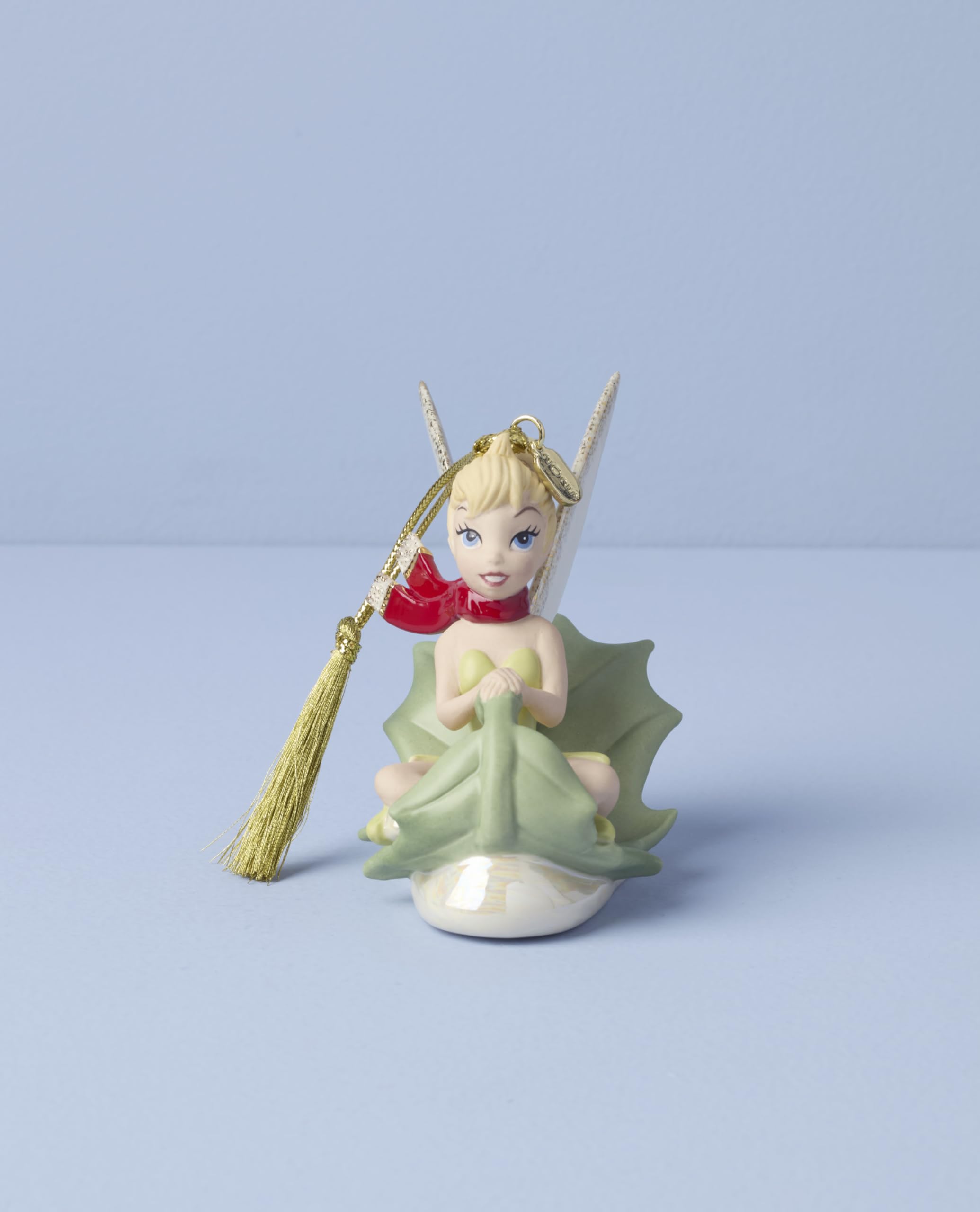 Lenox Ornament, 2025 Tinker Bell Sledding Ornament, Porcelain with Gold Accents, Hanging Cord for Christmas Tree Decoration, Chr