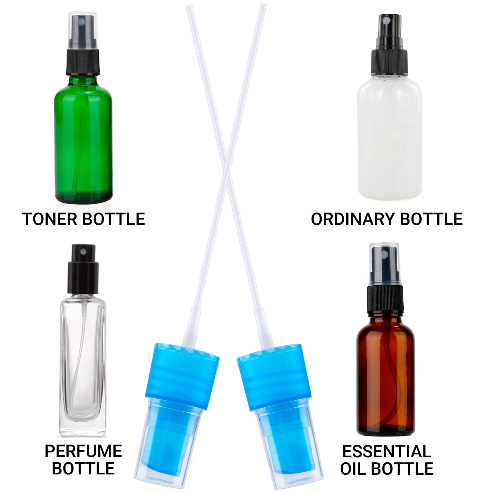Winsyison 8Pcs Fine Mist Sprayer Caps, Plastic Spray Bottle Nozzle, Nozzle Tops Replacement For Cleaning Solutions- Blue