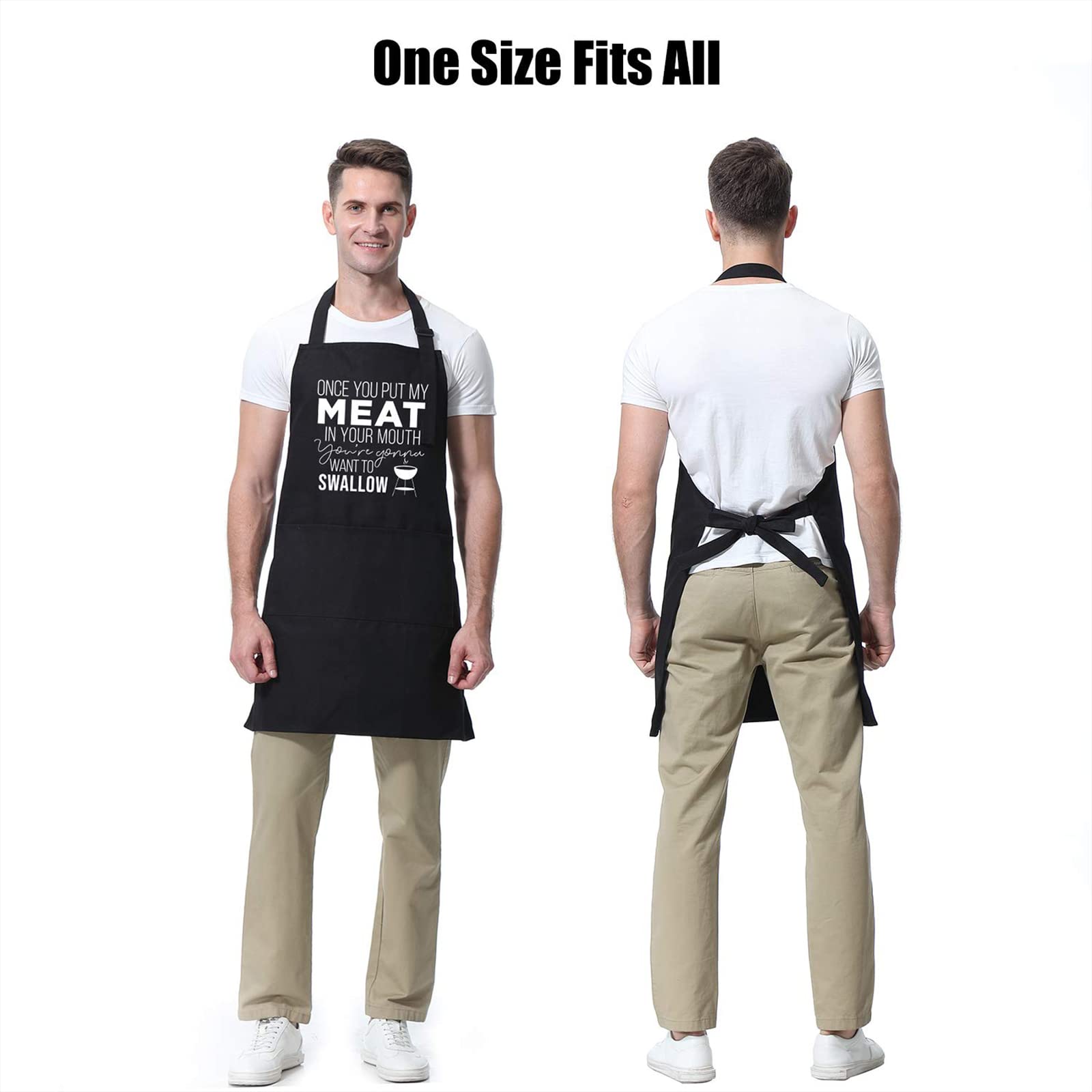 Miracu Funny Grilling Aprons For Men, Husband Gifts From Wife - Christmas Santa, Birthday Naughty Gifts For Men, Best Friend, Ma