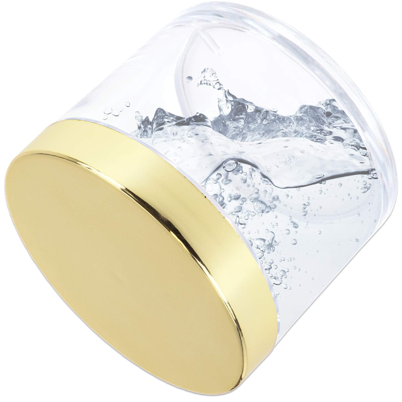Beauticom 4 Oz. (120G/120Ml, Quantity: 6 Pieces) Thick Wall Round Leak Proof Clear Acrylic Jars W/Lids For Beauty, Gold, 6 Piece