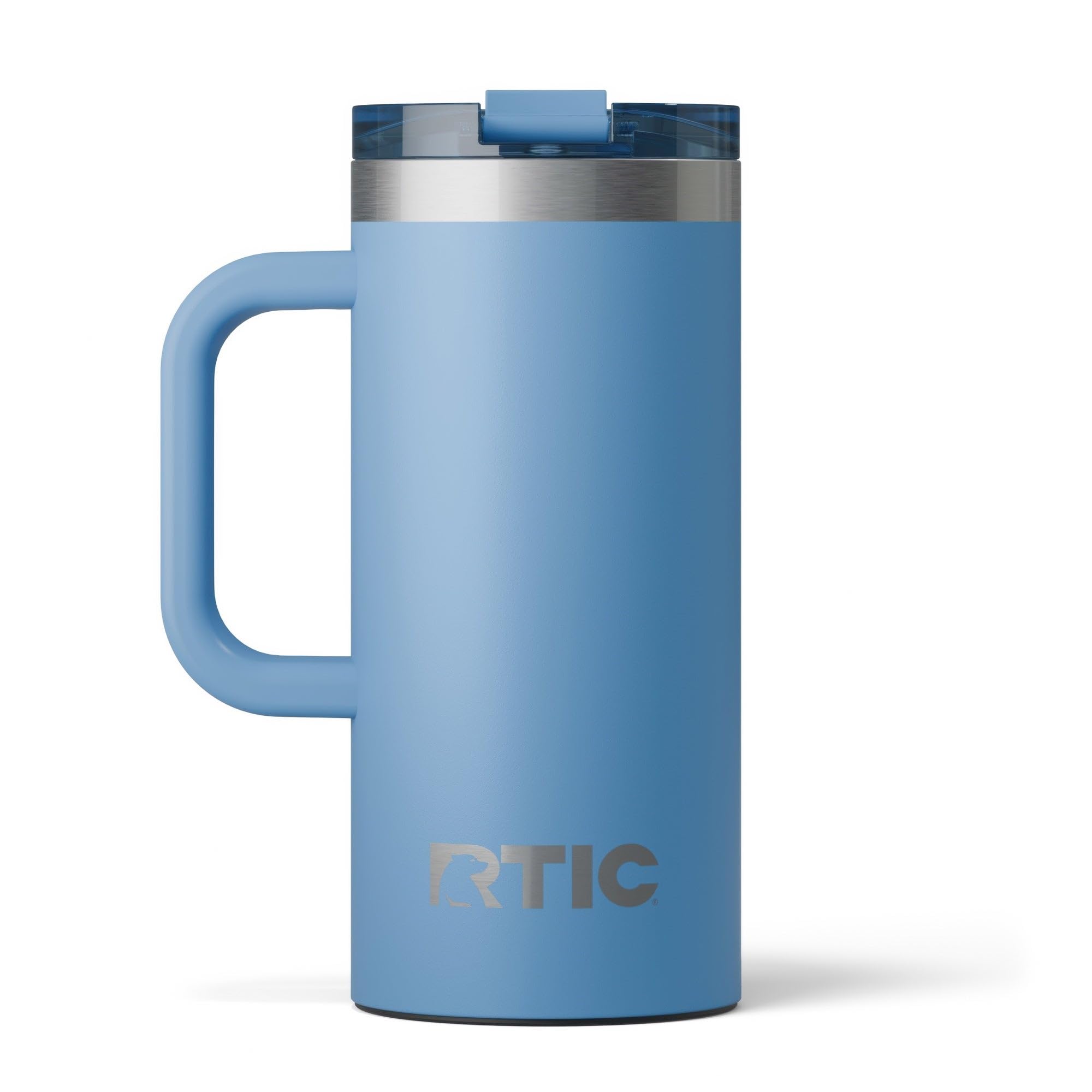 RTIC 16oz Road Trip Travel Mug with Lid and Handle, Insulated, Stainless Steel, Metal, Double Wall Vacuum-Insulation, Ceramic Li