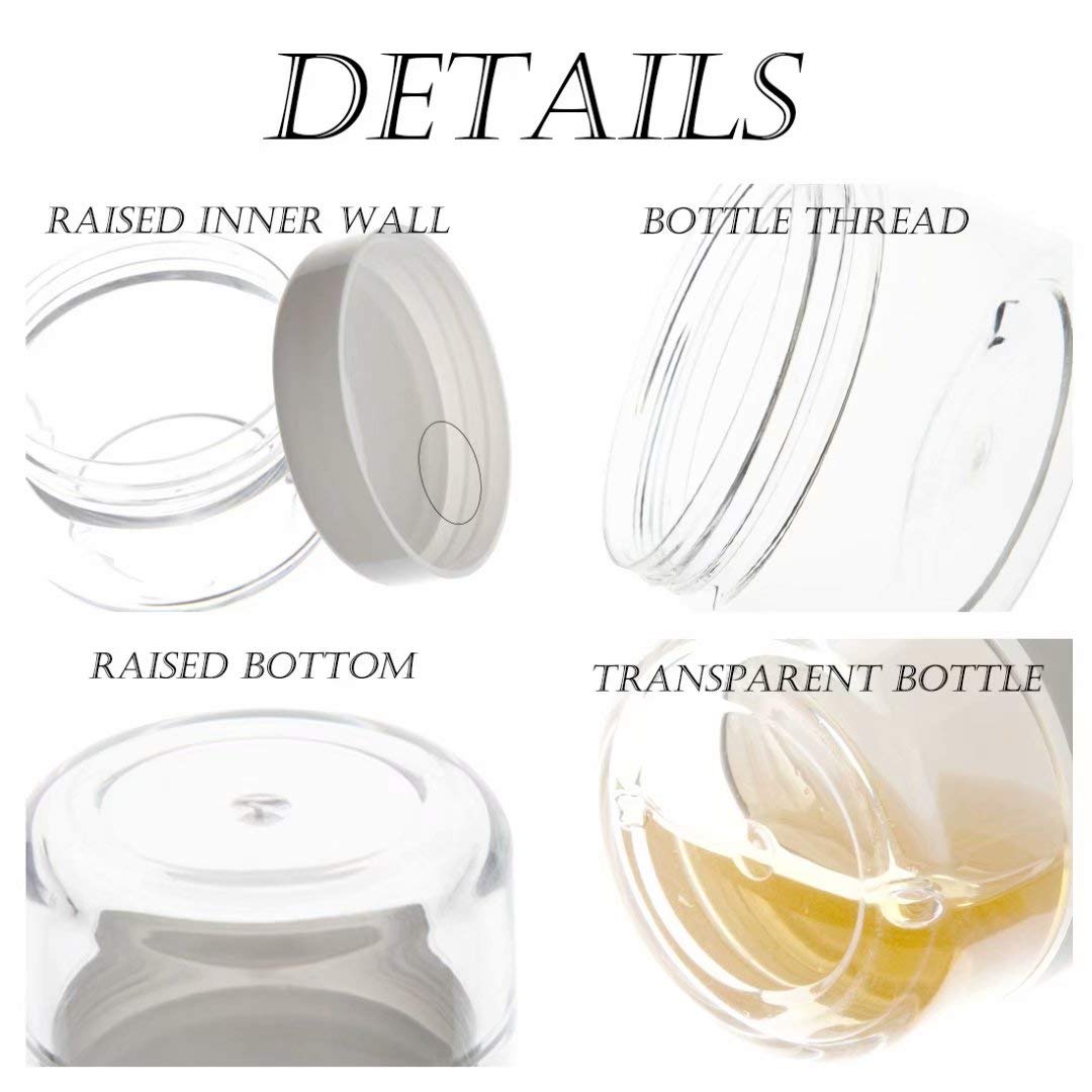 Zejia 5 Gram Sample Containers With Lids, Mini Makeup Containers, Empty Plastic Travel Cosmetic Containers With Labels(50 Count,