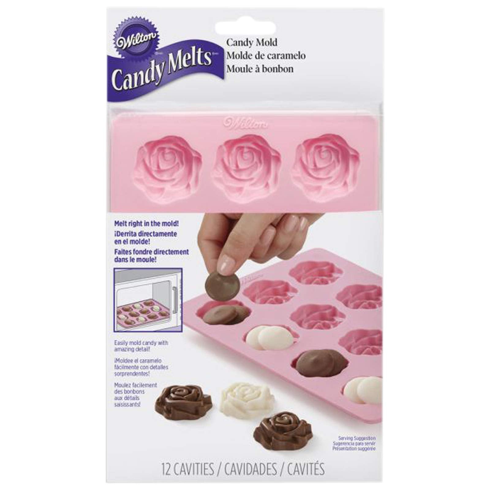 Wilton Rose Silicone Candy Mold - Pink - Model 2115-8516 - Durable & Flexible for Easy Baking and Crafting