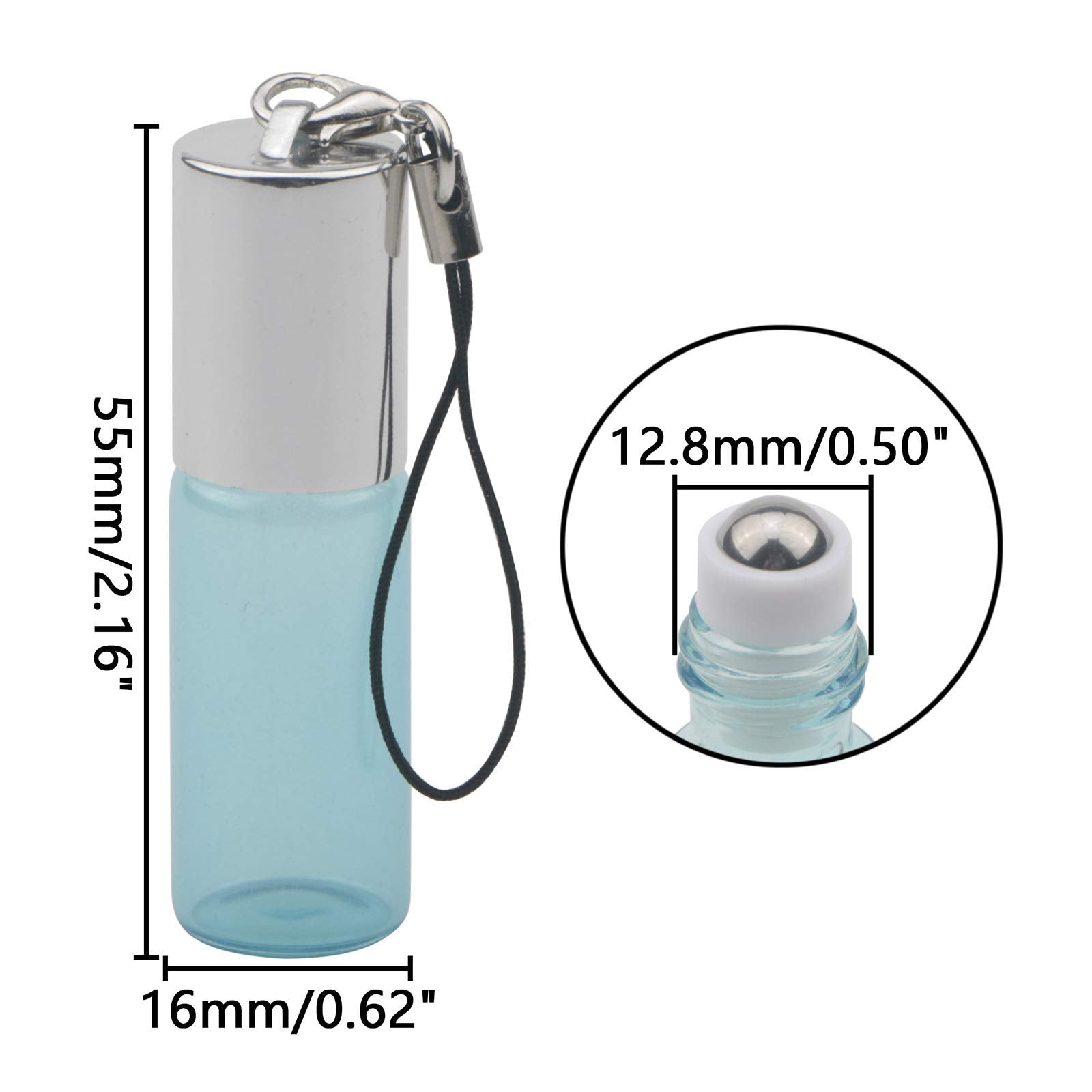 Newzoll 10Pcs/Set Glass Roll-On Bottles With Opener 5Ml 1/6Oz Pearly Blue Roller Bottles Rolling Bottles Vials For Essential Oil
