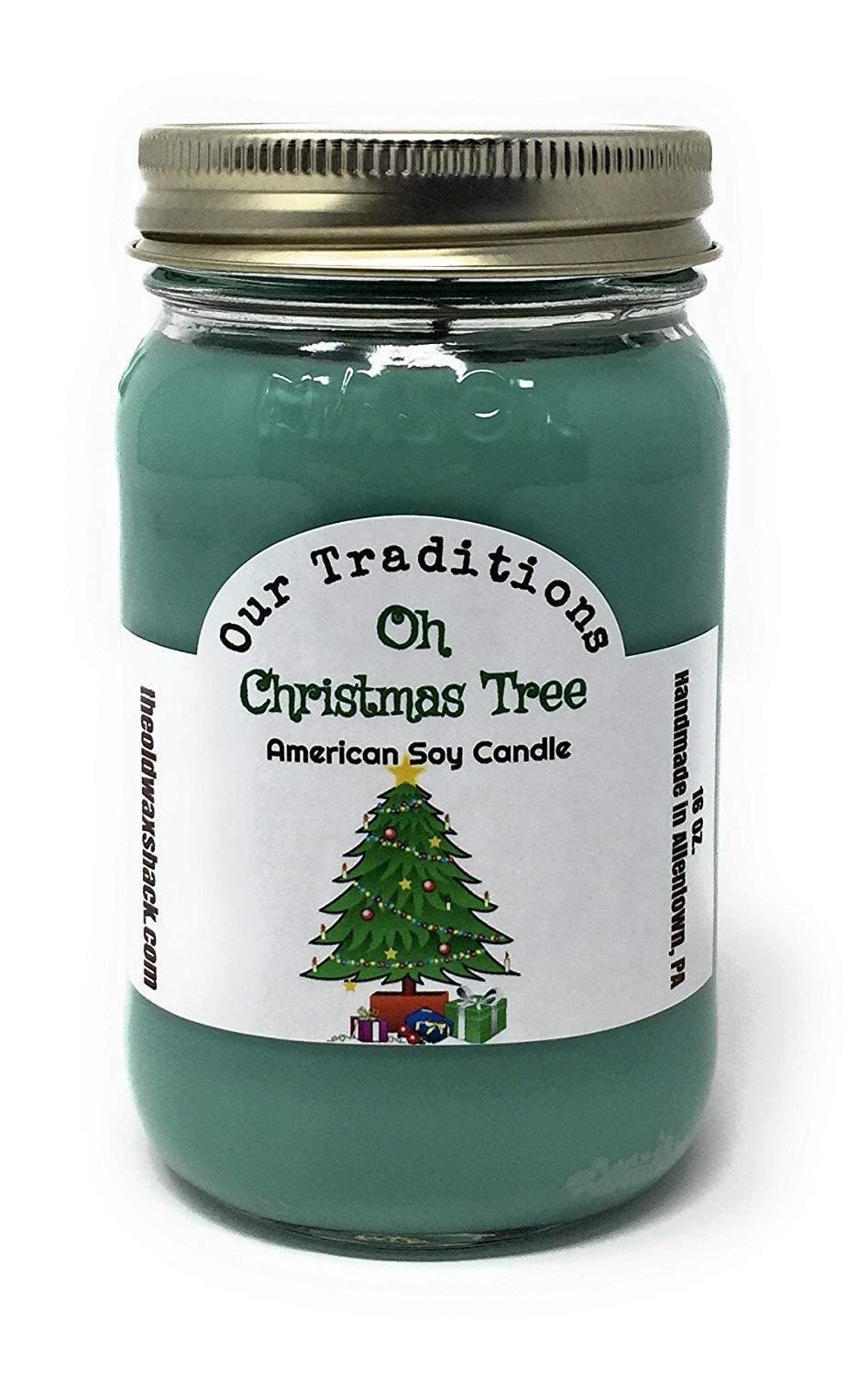 Oh Christmas Tree Scent Soy Candle - 16 Oz. Mason Jar - Holiday Scent